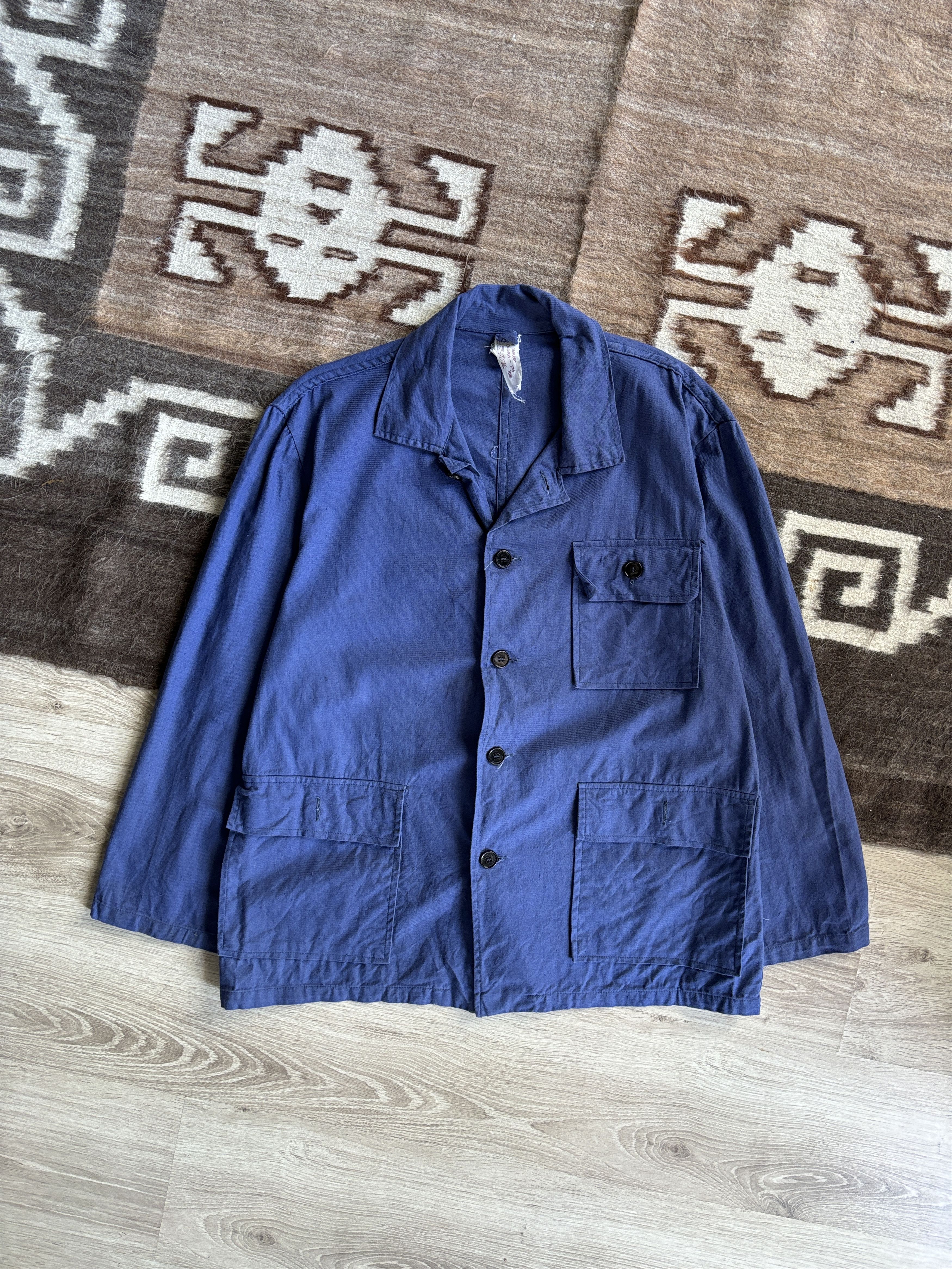 Vintage Vintage 80s French Workwear Chore Utility Jacket 7584ACK Size US L / EU 52-54 / 3 - 1 Thumbnail