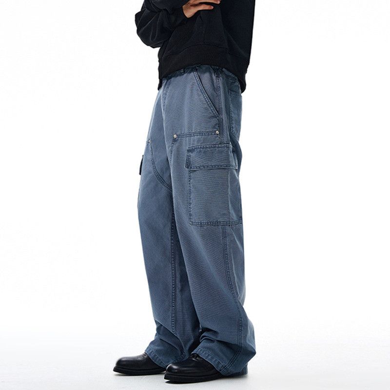 Vintage Men's retro loose punk distressed washed work trousers Size US 32 / EU 48 - 5 Thumbnail