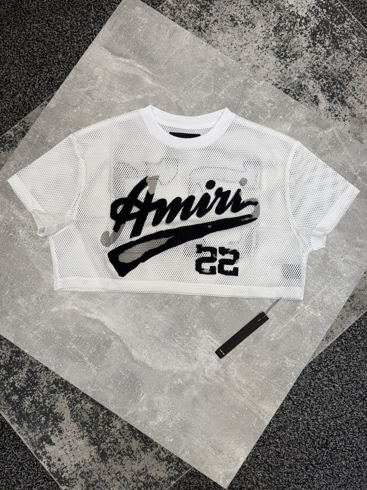 Amiri Amiri Cropped Mesh 22 Tee White. size S. BNWT. Rrp £425.00 Size S / US 4 / IT 40 - 1 Thumbnail