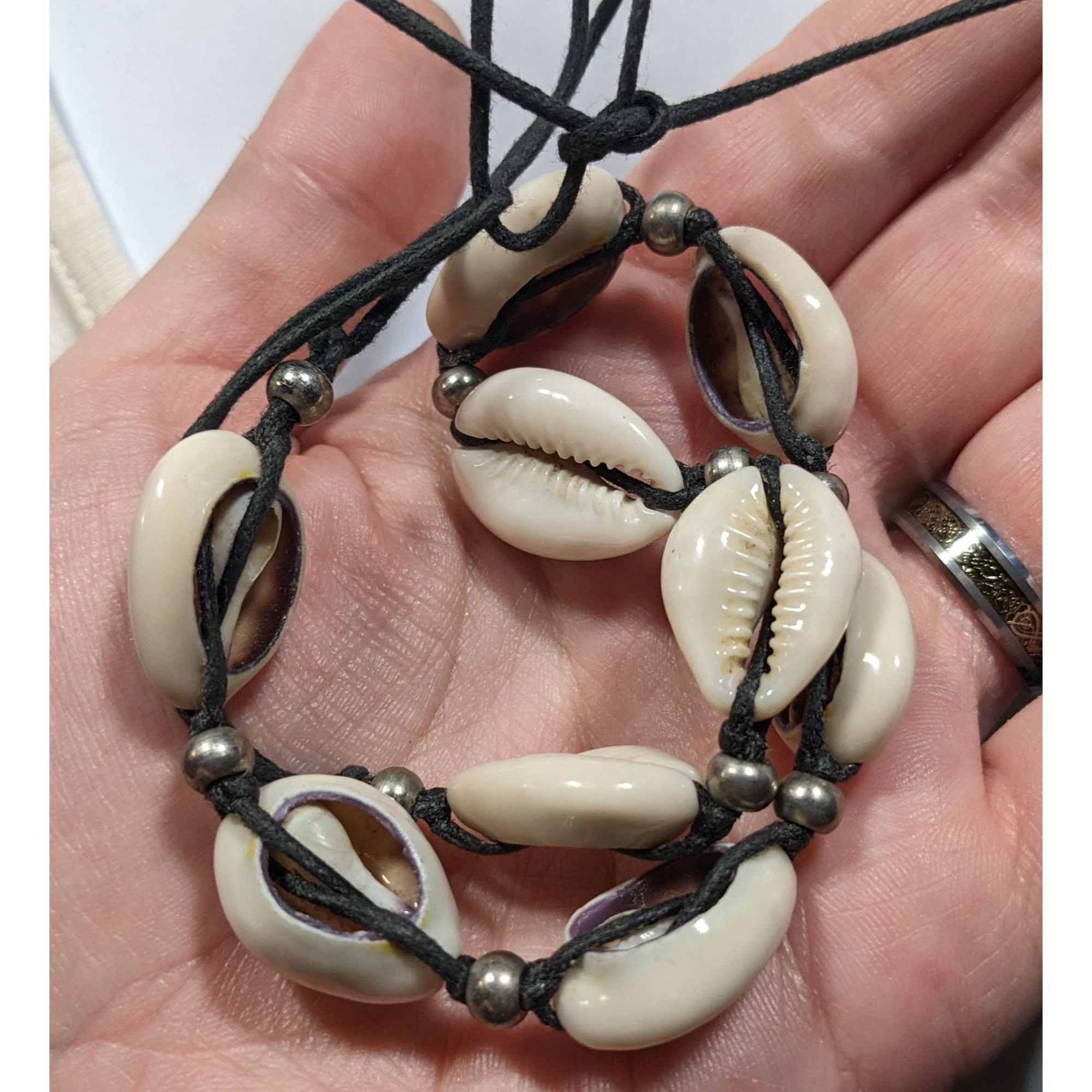 Other Vintage 90s Beachy Puka Shell Tie On Necklace With Silver To Size ONE SIZE - 5 Thumbnail
