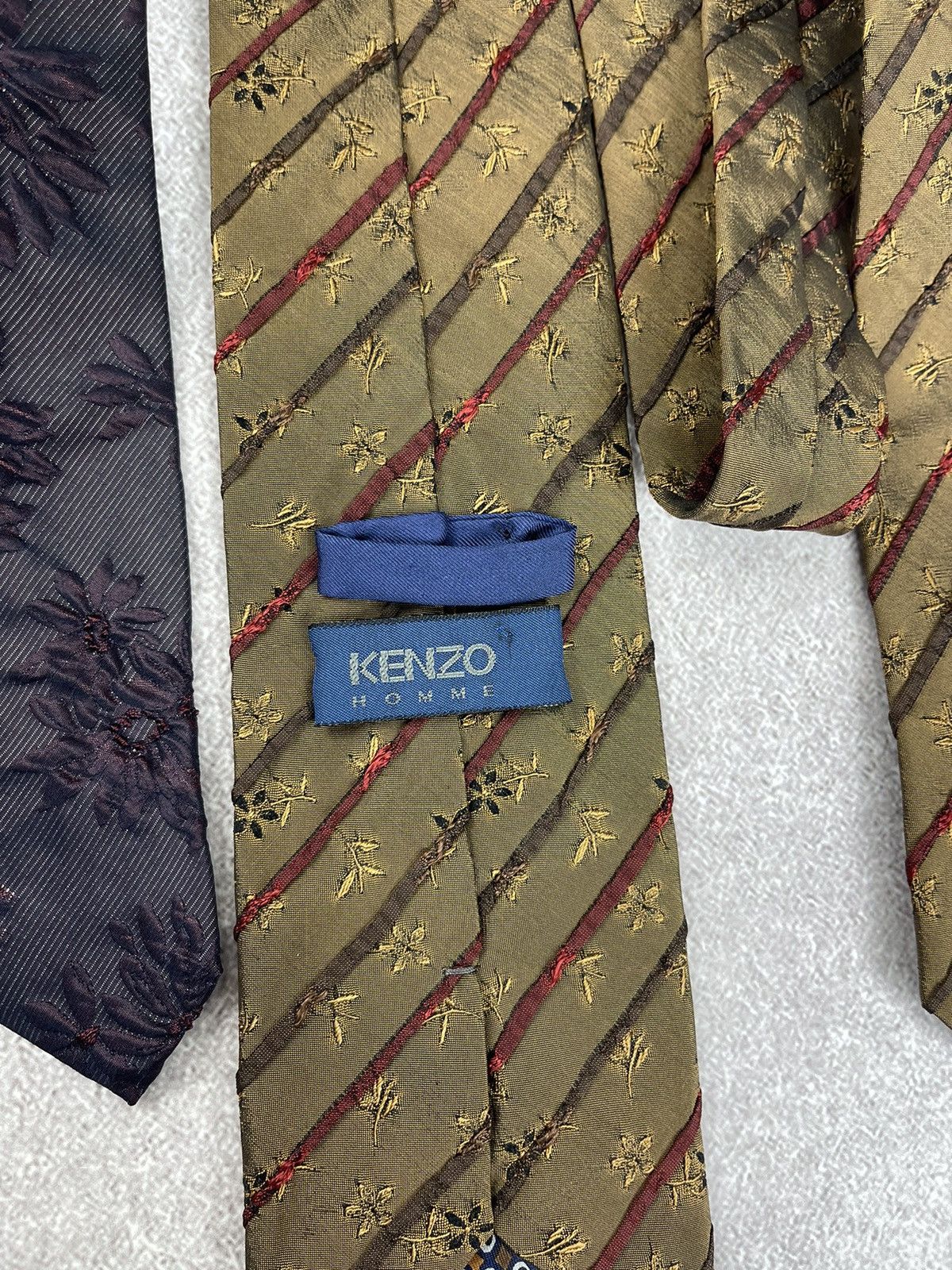 Kenzo × Vintage Vintage Kenzo Homme Printed Silk Tie Size ONE SIZE - 12 Thumbnail