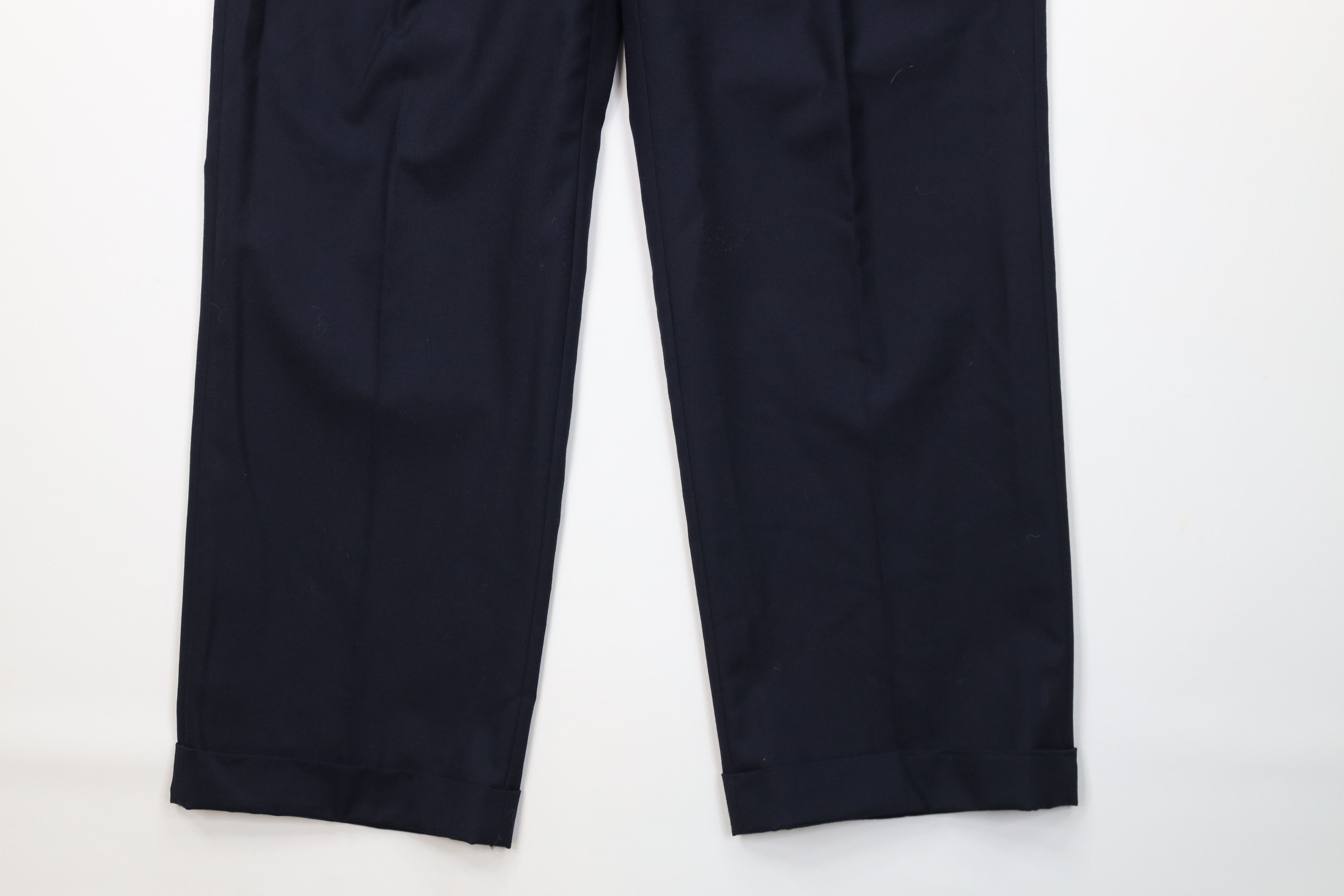 Vintage Vintage 70s Streetwear Wool Wide Leg Chino Pants Blue USA Size US 36 / EU 52 - 4 Thumbnail