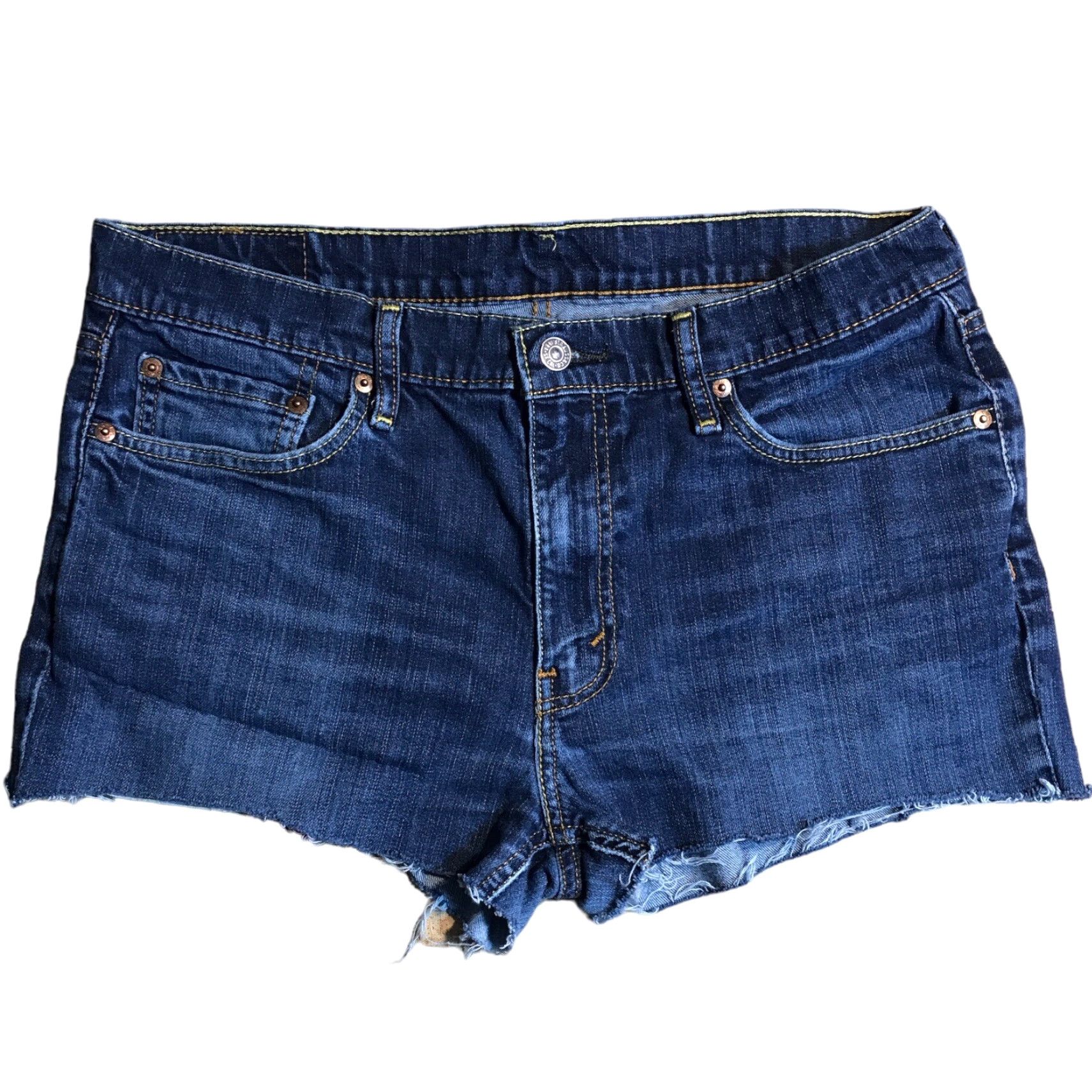 Levi's Levi's 541 Denim Shorts Blue Cut-Off Frayed Pockets 35 Inseam 2" Cotton Womens Athletic 35 Regular 90s City Vintage N/A Size 24" / US 00 / IT 34 - 2 Thumbnail