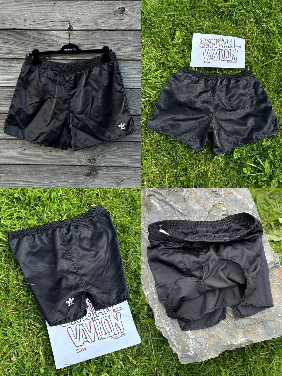 Adidas Streetwear Vintage VTG 80s YUGOSLAVIA Trefoil Logo Nylon Sprinter Glanz Shorts M L Grailed