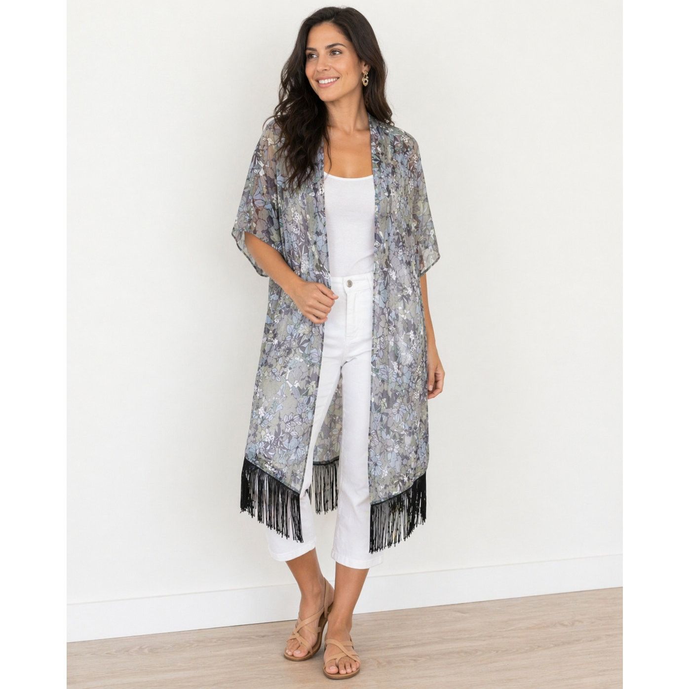 Other LuLaRoe Simply Comfortable Sheer Fringe Duster size Small Size S / US 4 / IT 40 - 1 Thumbnail