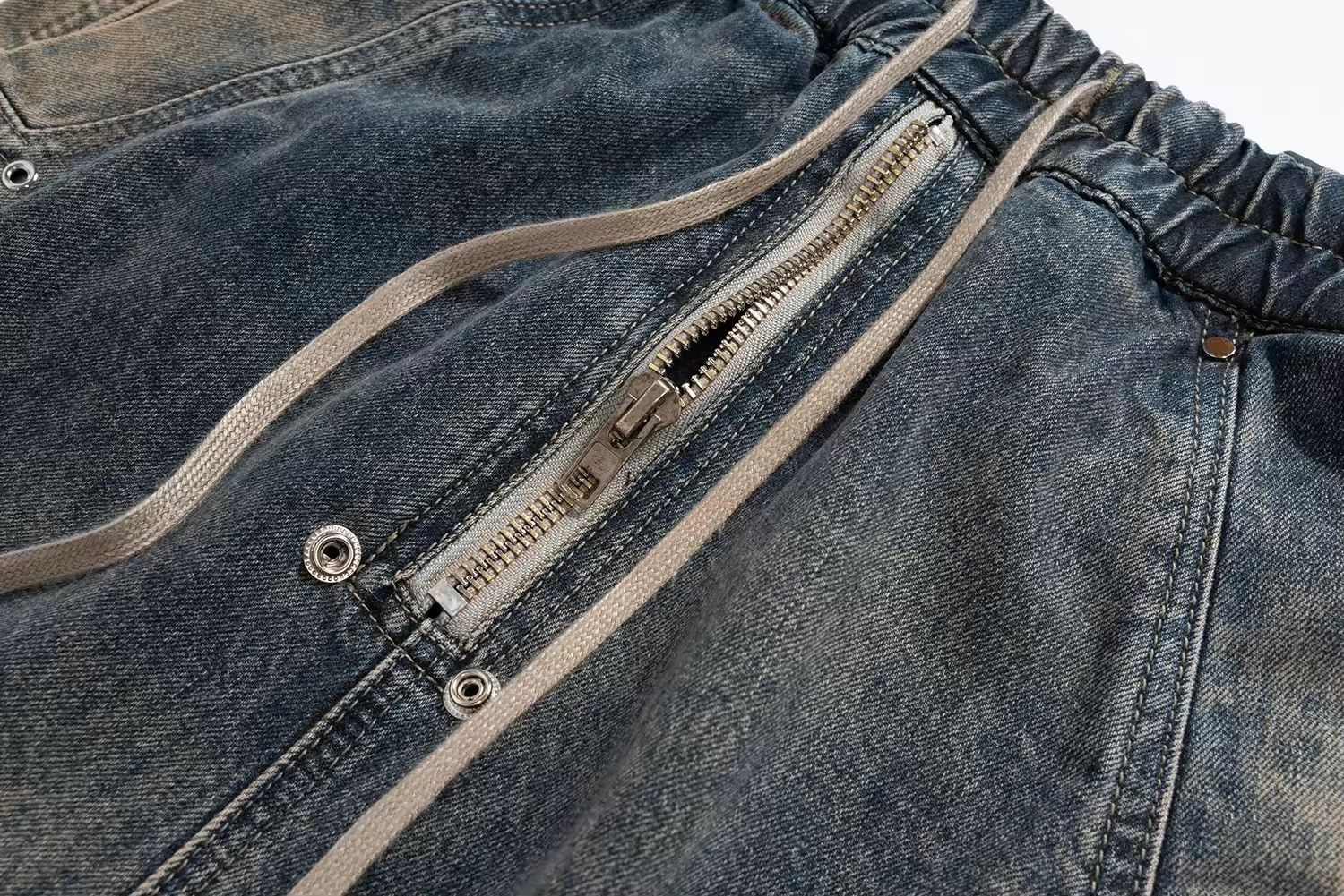 Japanese Brand × Jean Baggy Washed Zipper Gradient Vintage Denim Jeans Size US 30 / EU 46 - 8 Thumbnail