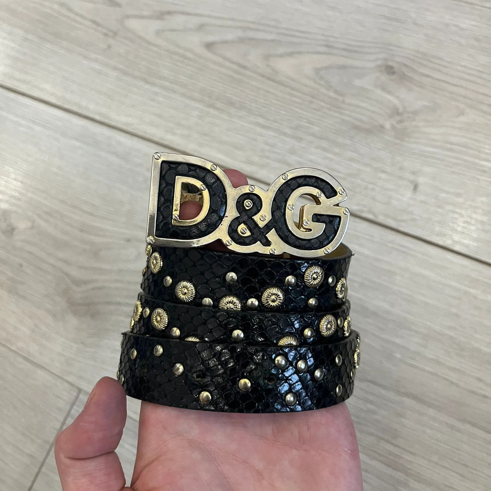 Dolce & Gabbana Dolce & Gabbana Leather Studded Black Belt Size ONE SIZE - 2 Thumbnail