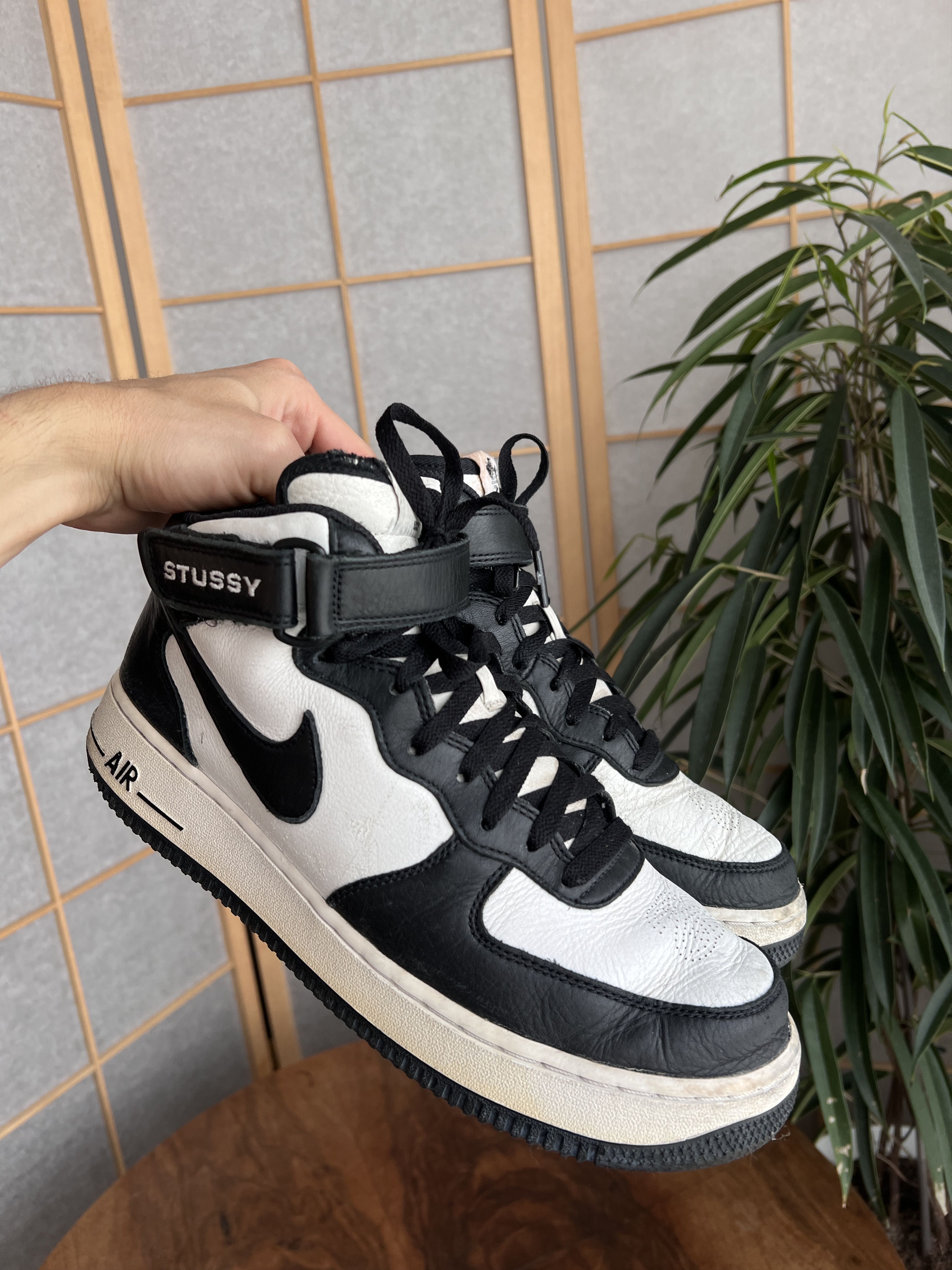 Stussy x Nike Air Force 1 Mid sneakers y2k shoes rap hip hop
