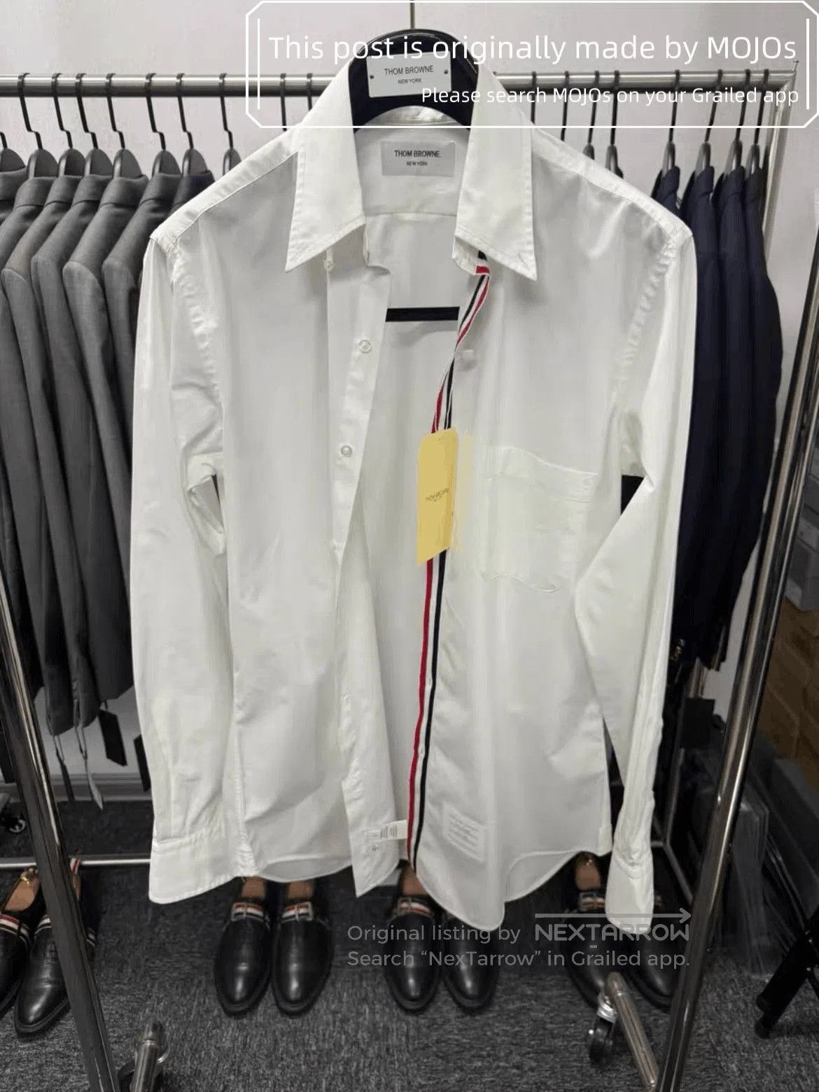 Thom Browne Sz 3 Thom Browne Front Triple Stripe White Shirt. Size US L / EU 52-54 / 3 - 1 Thumbnail