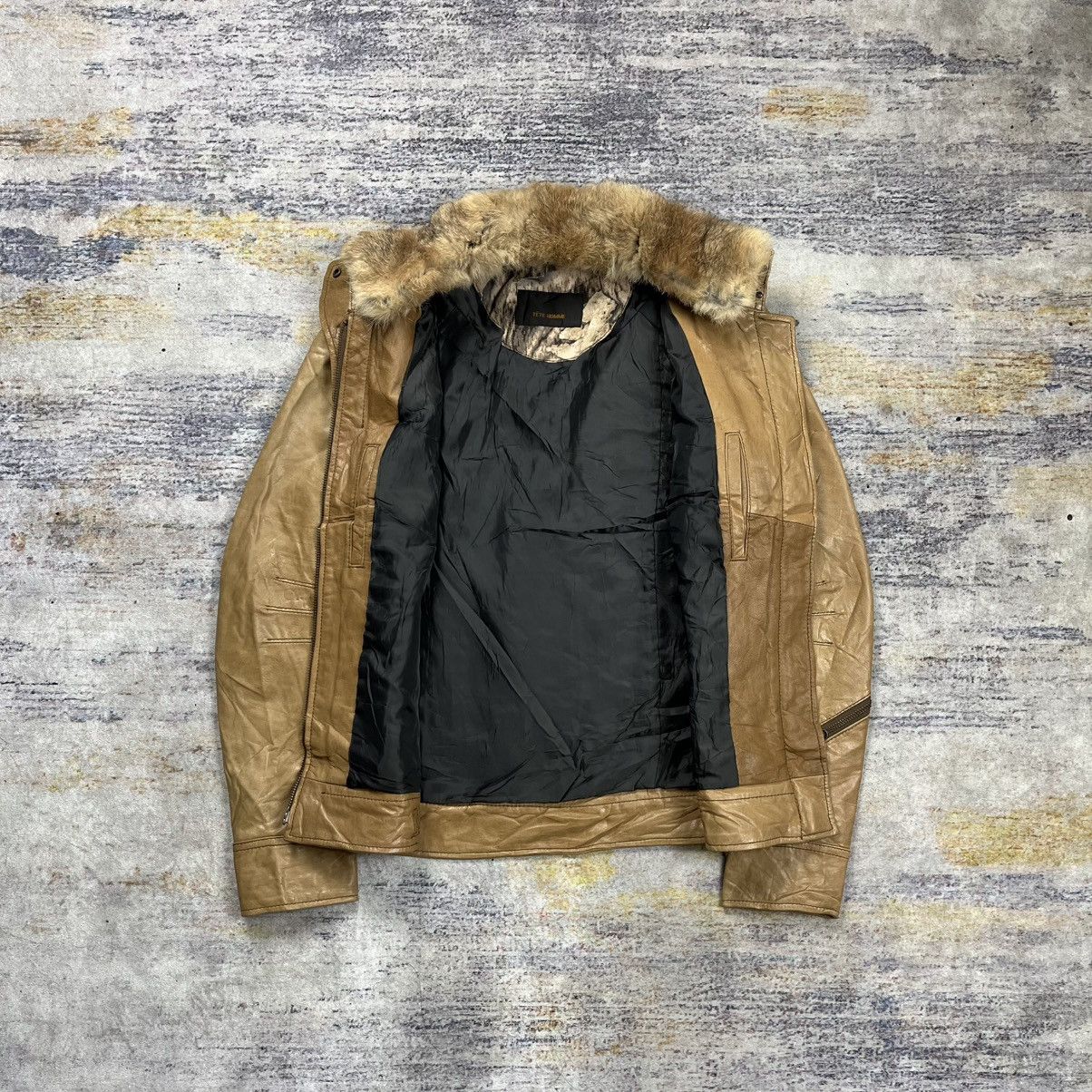 Issey Miyake Tete Homme fur collar rider leather jacket Size US S / EU 44-46 / 1 - 10 Thumbnail