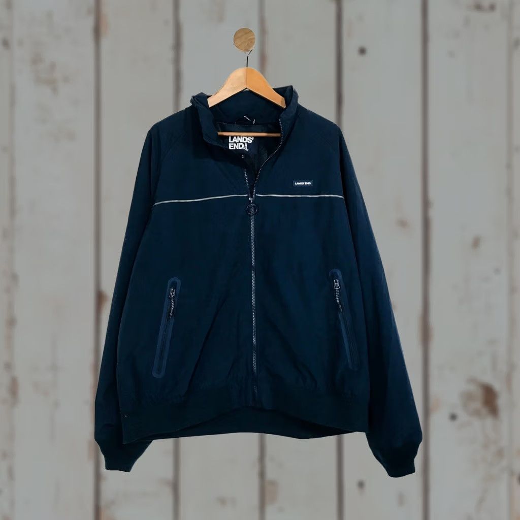 Lands' End Lands' End Jacket Mens Navy Blue Classic Squall Windbreaker Full Zip 2XLT Size US XXL / EU 58 / 5 - 1 Thumbnail