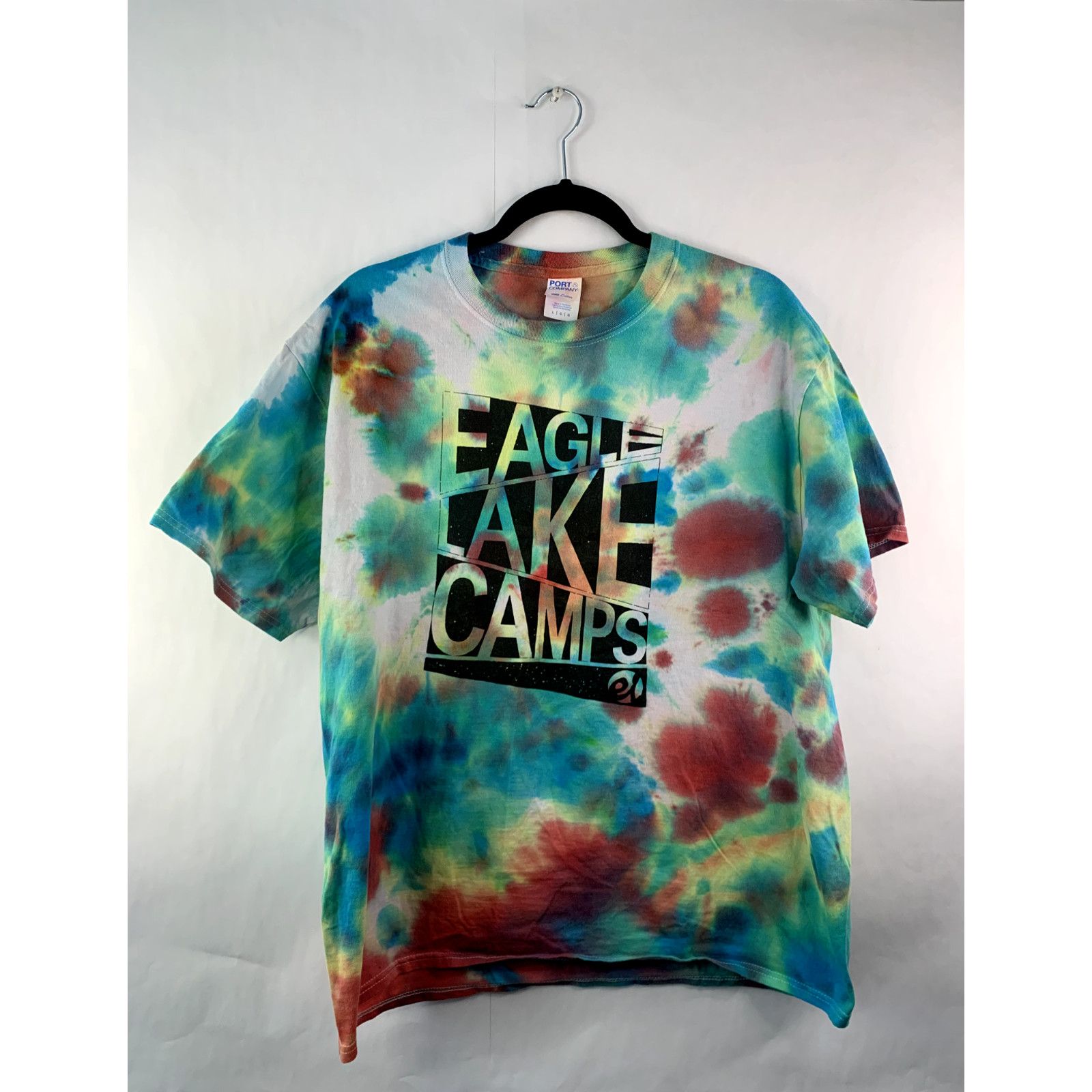 Port & Company Eagle Lake Camps Shirt Tie-Dyed Short Sleeve T-Shirt Men's L Size US L / EU 52-54 / 3 - 1 Thumbnail