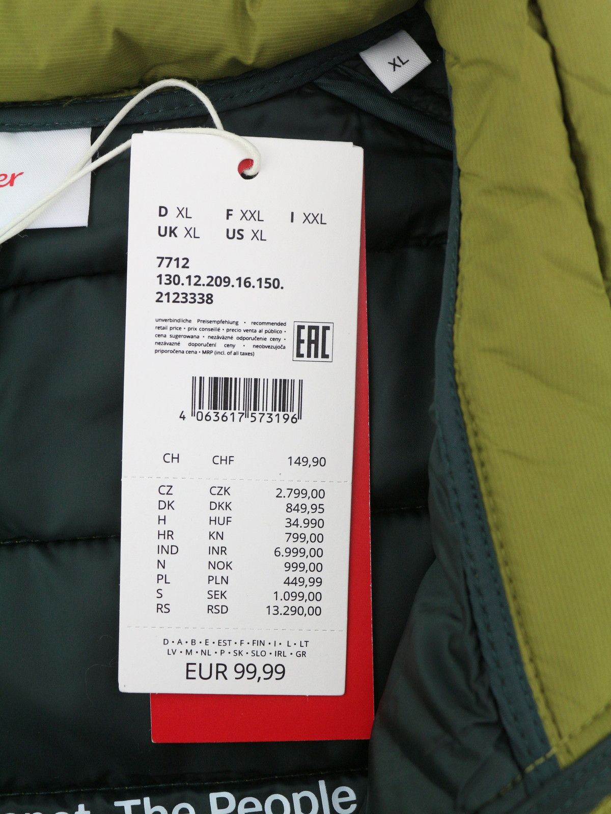 s.Oliver XL Green High Neck Padded Quilted Full Zip 88005 Size US XL / EU 56 / 4 - 11 Thumbnail