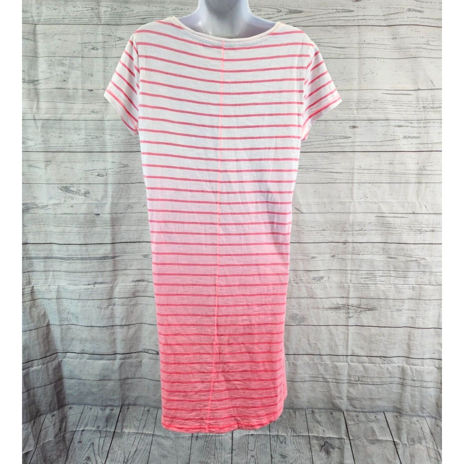 Vineyard Vines Vineyard Vines Womens Dress M Pink White Stripe Ombre Short Sleeve Shirt Dress Size 32" / US 10 / IT 46 - 4 Thumbnail