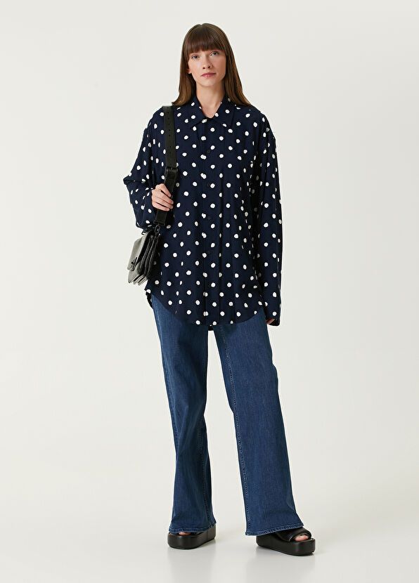 Balenciaga o1y0625 Patterned Shirt in Midnight Blue/White Size M / US 6-8 / IT 42-44 - 4 Thumbnail
