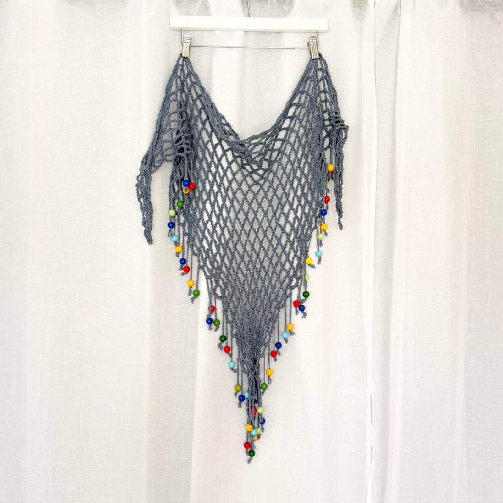 Handmade handmade crochet beaded mesh hip scarf wrap Size ONE SIZE - 1 Thumbnail