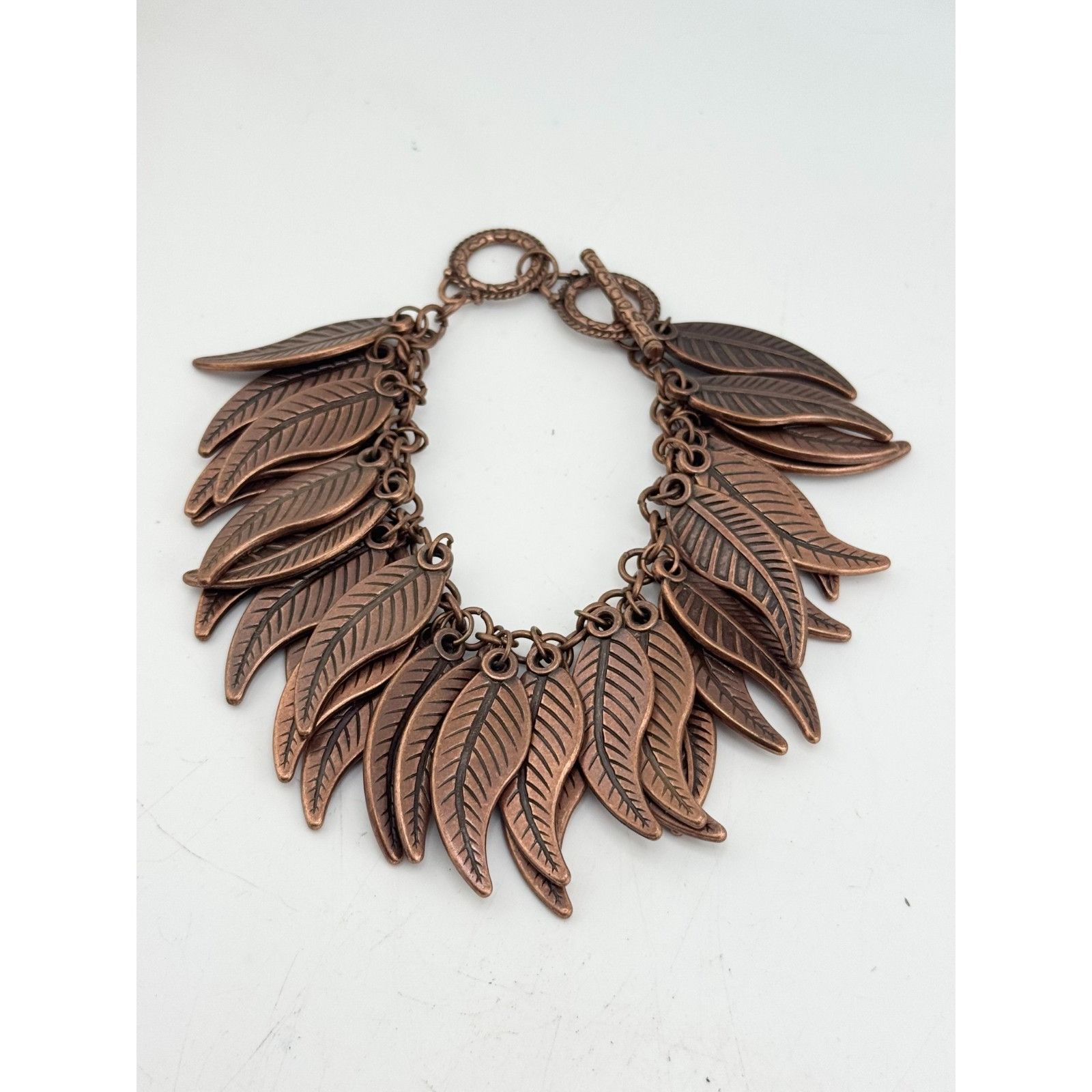 Vintage Bronze leaf charm bracelet Size ONE SIZE - 1 Thumbnail