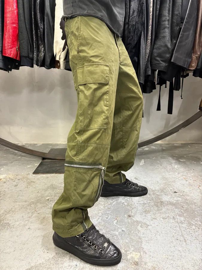 Helmut Lang × Vintage Helmut Lang Olive Military Multi Zips Cargo Pants Size US 34 / EU 50 - 3 Thumbnail