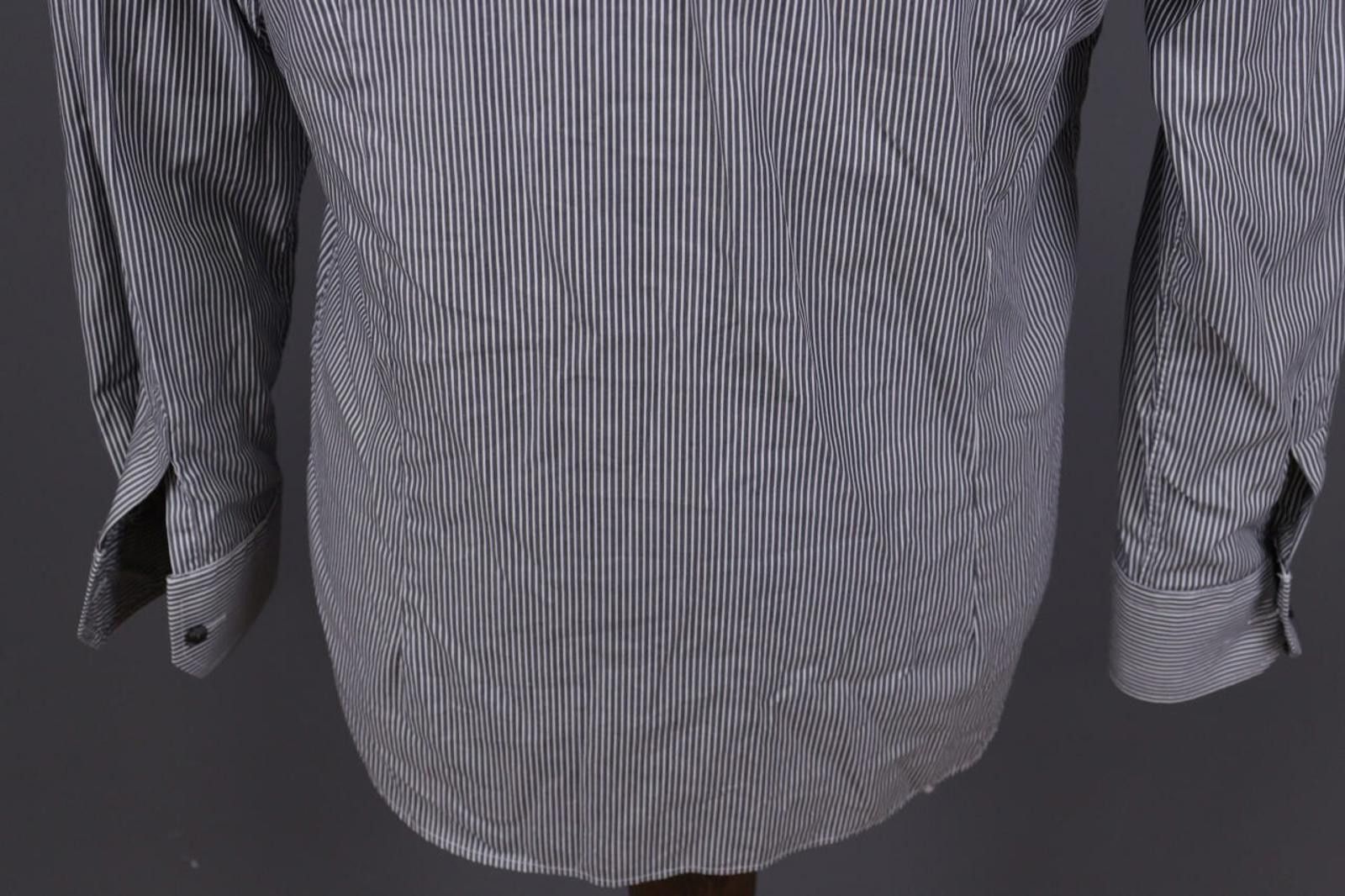 Eton Eton Slim Fit Gray Pinstrie Down Dress Shirt Size 42 / 16 Size US M / EU 48-50 / 2 - 11 Thumbnail
