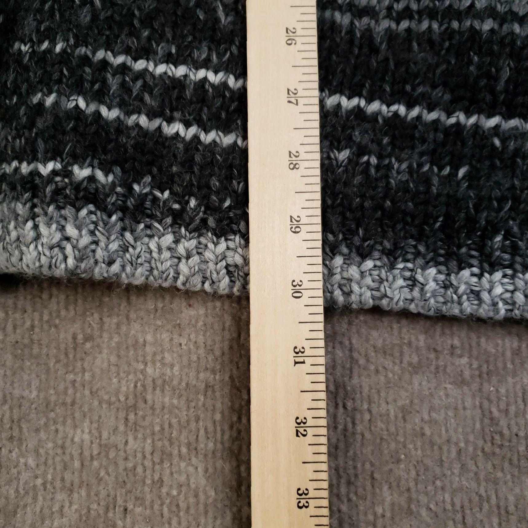 J. Jill J. Jill Cardigan Sweater Womens Large Gray Stripe Chunky Knit Button Front Size S / US 4 / IT 40 - 4 Thumbnail