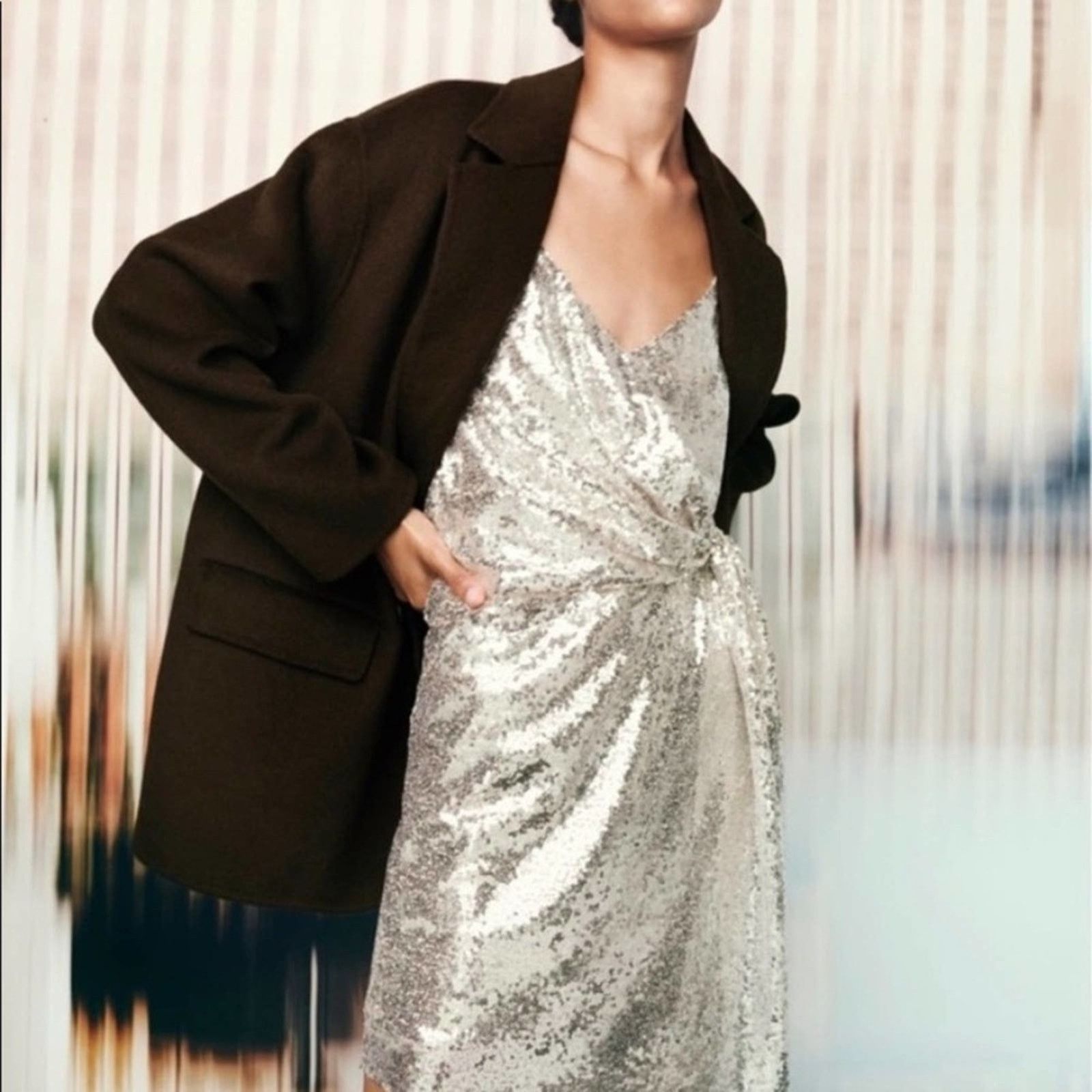 Zara ZARA BLOGGER FAVORITE KNOTTED SEQUIN DRESS Size XS / US 0-2 / IT 36-38 - 12 Thumbnail