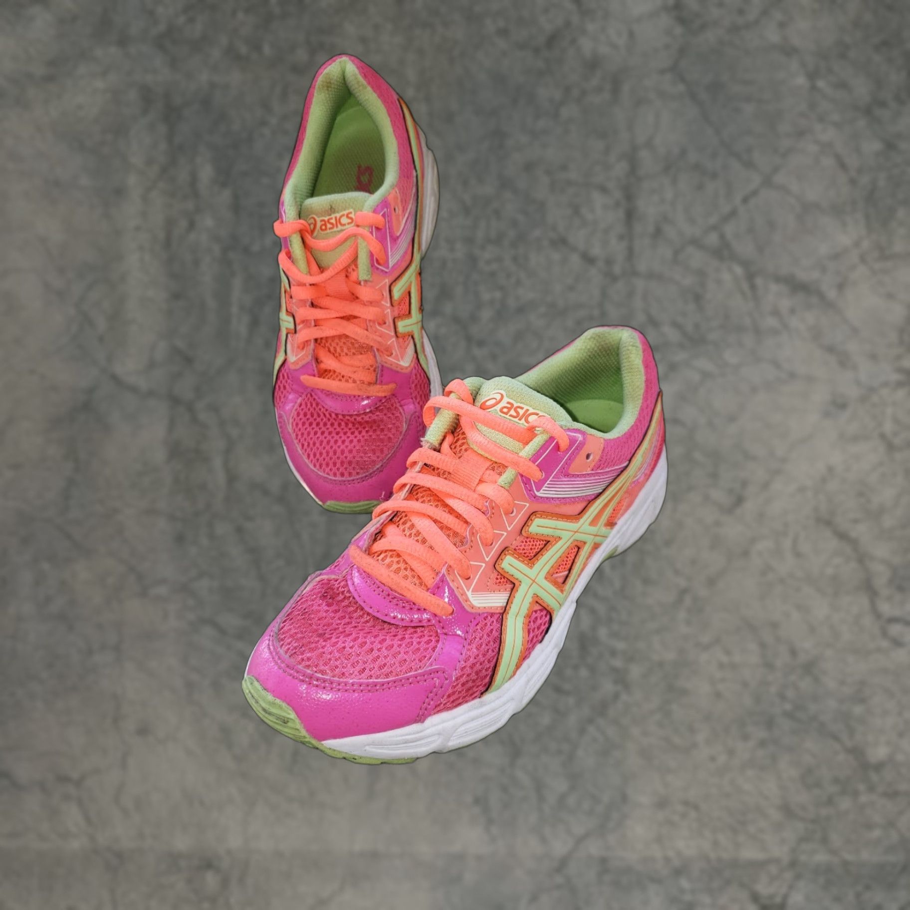 Asics VINTAGE ASICS Gel Contend 3 Women's 4M Pink Mint Green Running Exercise Walking Shoes C566N Mens Womens Girls Size US 4 / IT 34 - 1 Thumbnail