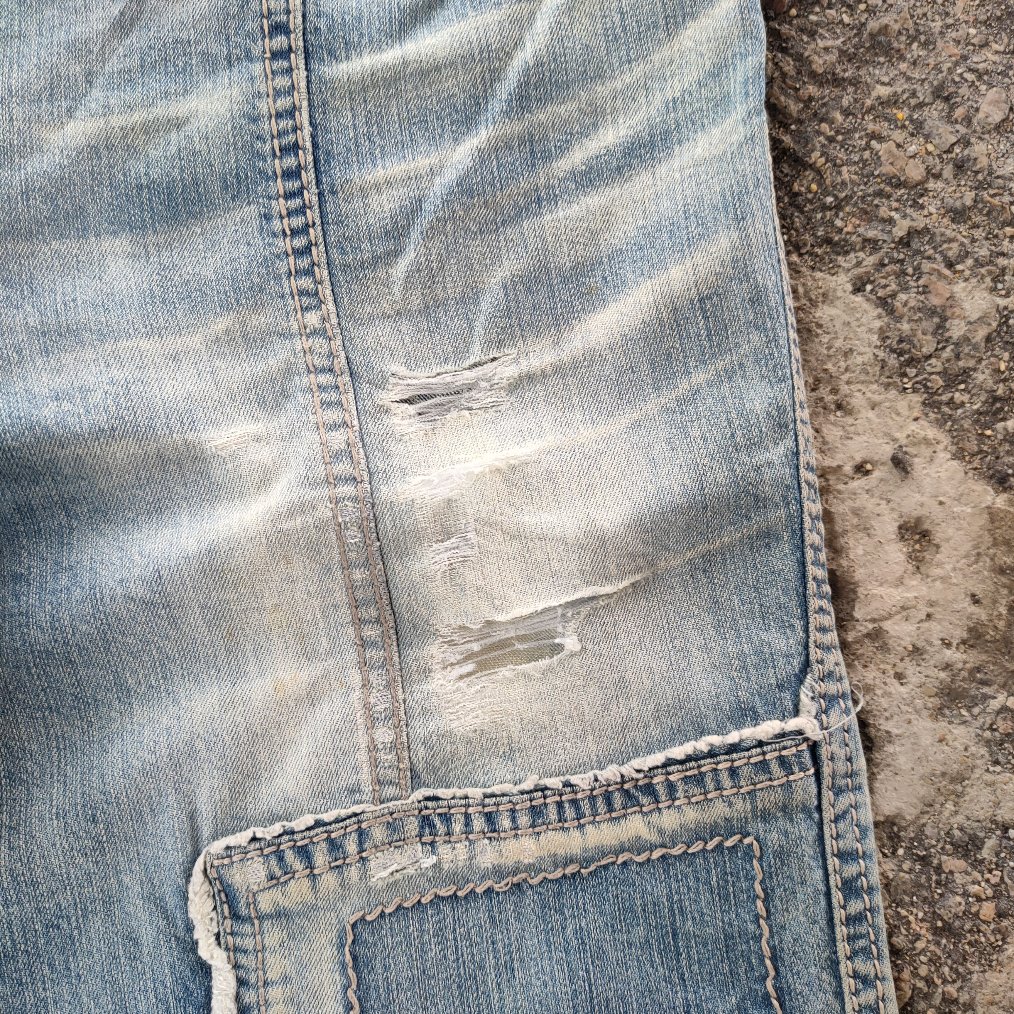Japanese Brand × Jean × Vintage FLARE VINTAGE ROSS WOMAN FADED RIPPED JEANS DENIM PANTS Size US 28 / EU 44 - 5 Thumbnail