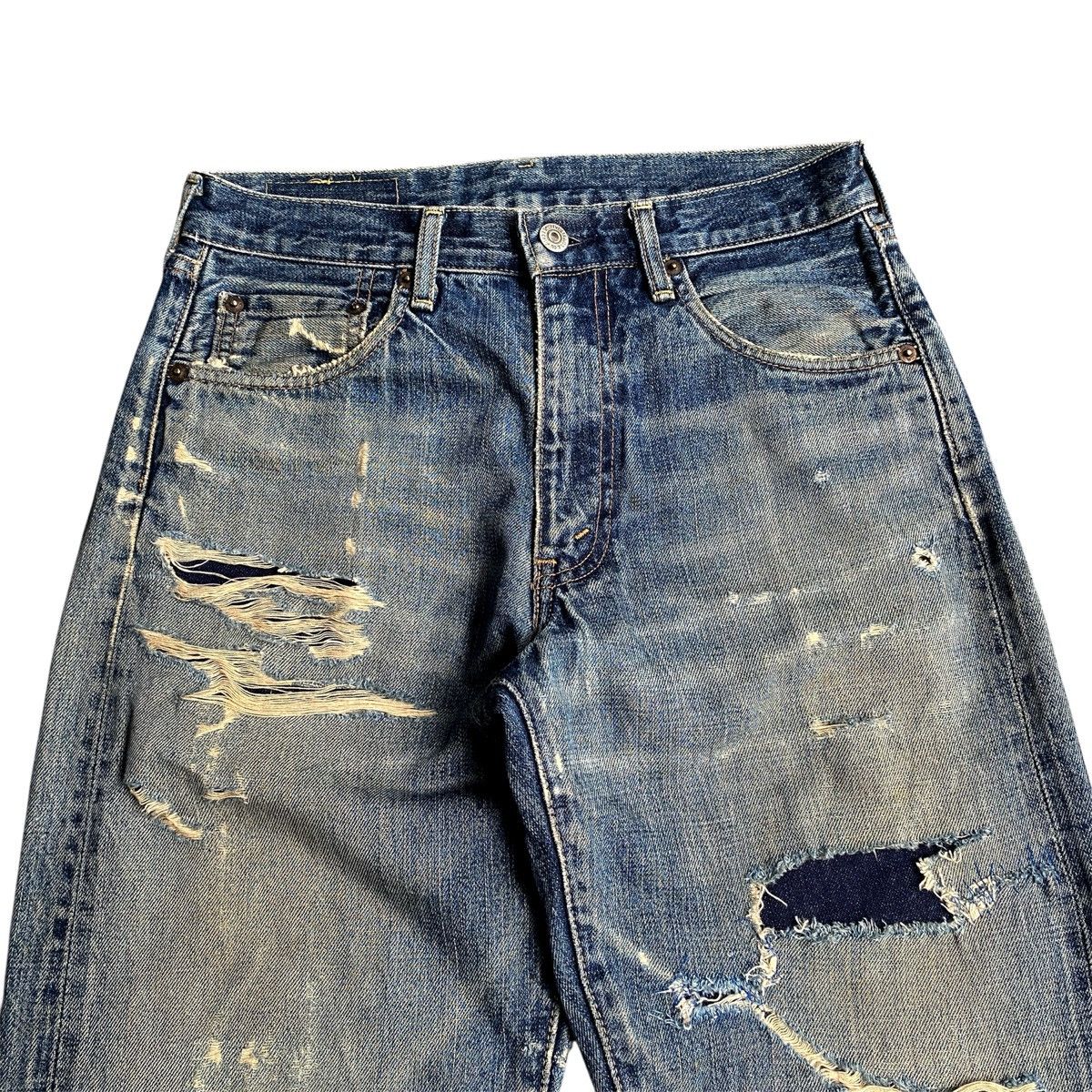Levi's × Levi's Vintage Clothing × Vintage Crazy Vintage Levis 502 BigE Redline Selvedge Distress Jeans Size US 29 - 4 Thumbnail