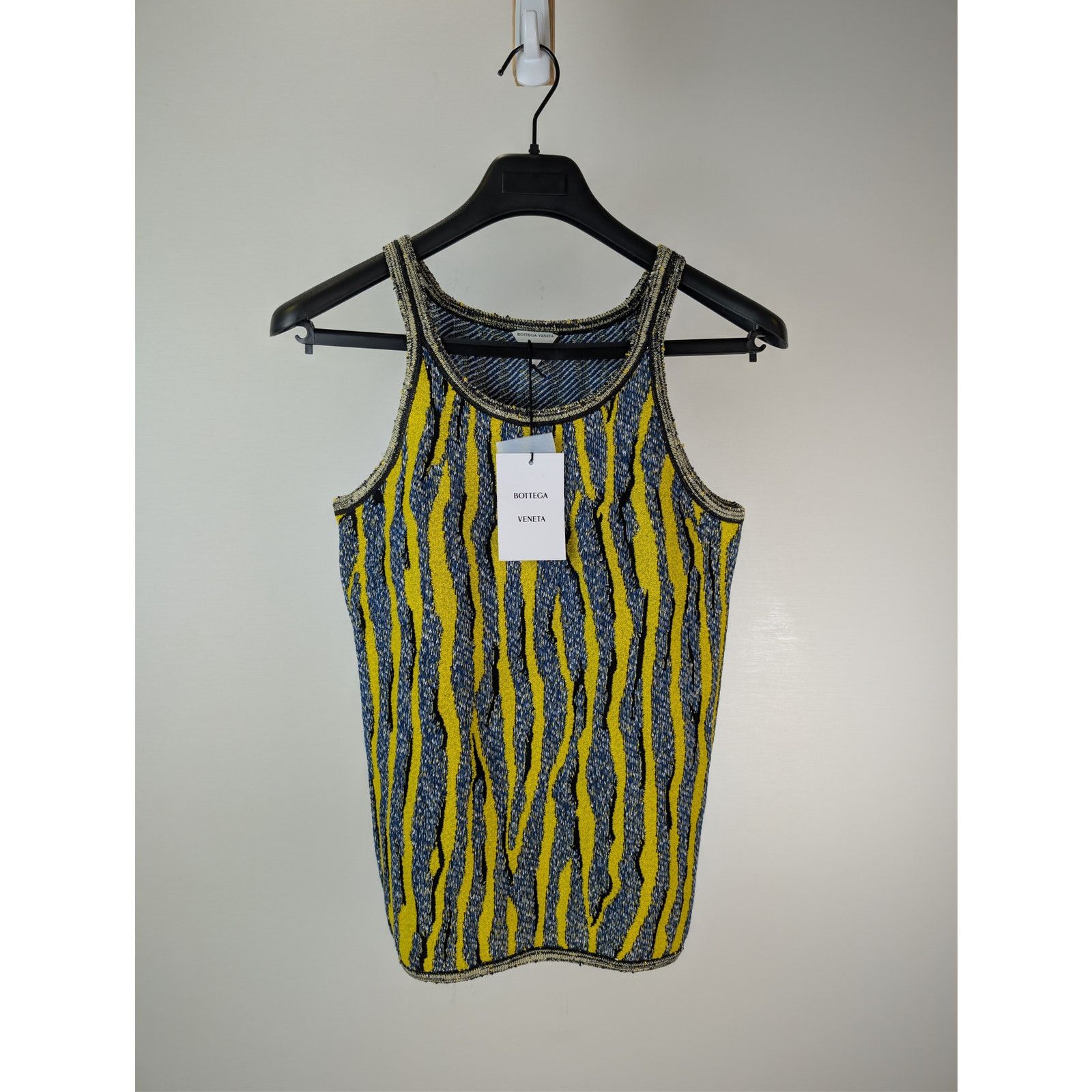 Bottega Veneta o1rshd1 Animal Jacquard Tank Top in Yellow / Blue Size US S / EU 44-46 / 1 - 1 Thumbnail