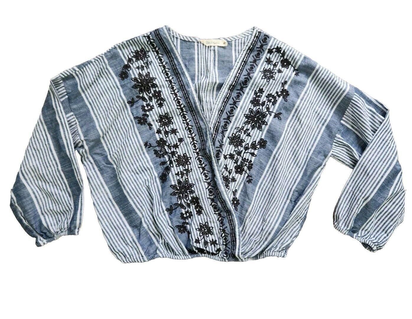 Designer Chloe And Katie Top Small V Neck Boho Hippie Embroidered Size S / US 4 / IT 40 - 1 Thumbnail