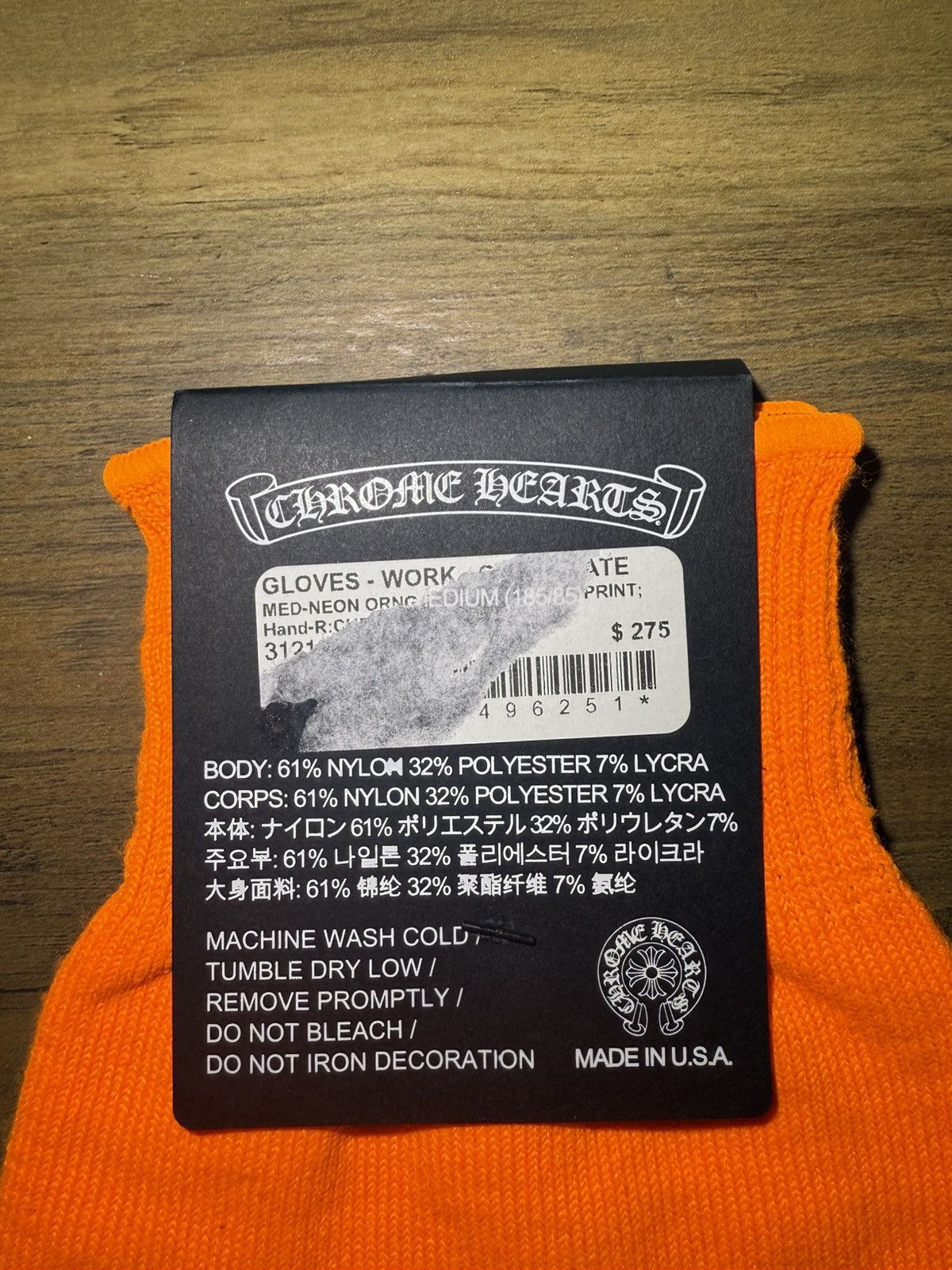 Chrome Hearts Chrome Hearts Orange CH Plus Gloves Size ONE SIZE - 5 Thumbnail