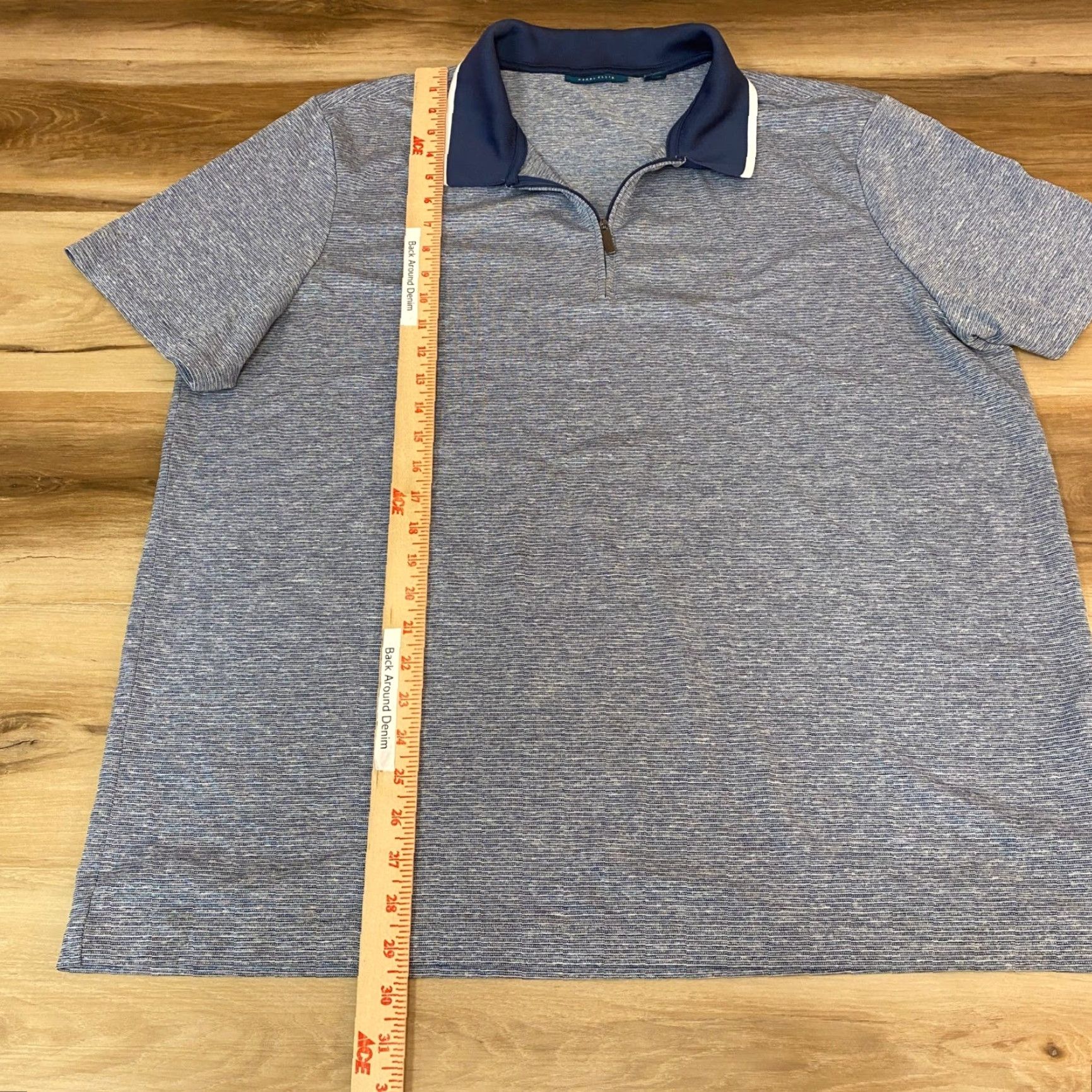 Perry Ellis Perry Ellis Polo Shirt Mens XXL Blue Heather Short Sleeve 1/4 Zip Pullover Polo Shirt Big & Tall Contemporary Golf Active Wear Mens Clothing Size US XXL / EU 58 / 5 - 6 Thumbnail