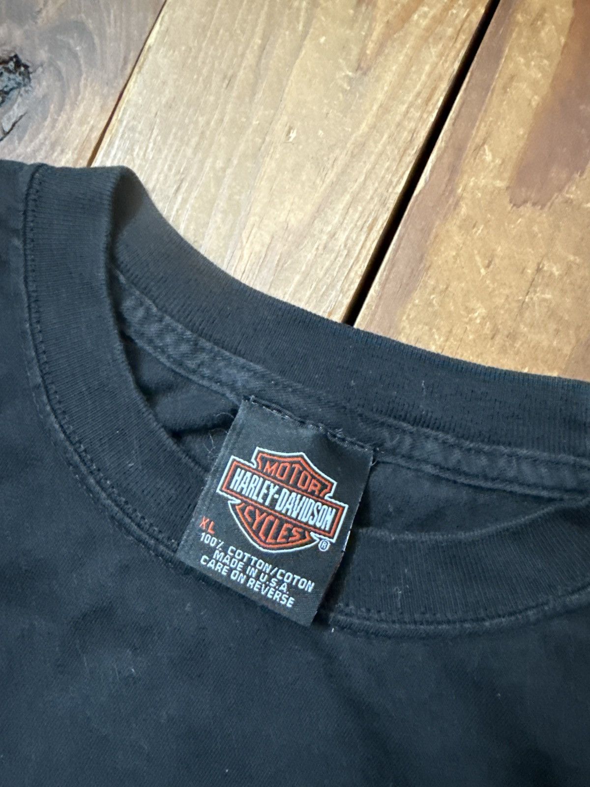 Harley Davidson × Vintage Vintage 90s Y2K Harley Davidson Eagle Black Tee Shirt Size US XL / EU 56 / 4 - 2 Thumbnail
