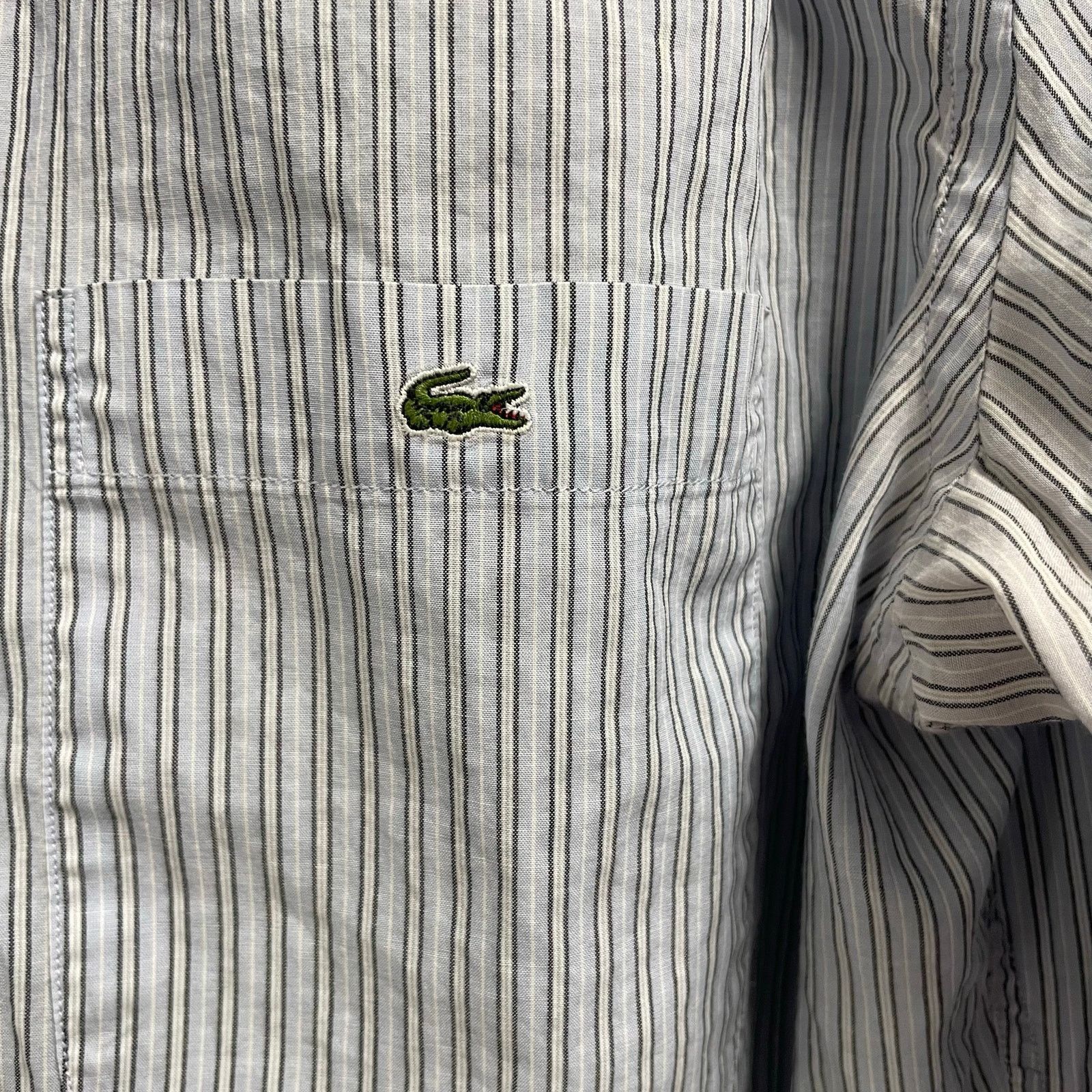 Lacoste Lacoste SZ 40 Mens Blue Striped Button Shirt Preppy Medium Size US M / EU 48-50 / 2 - 2 Thumbnail