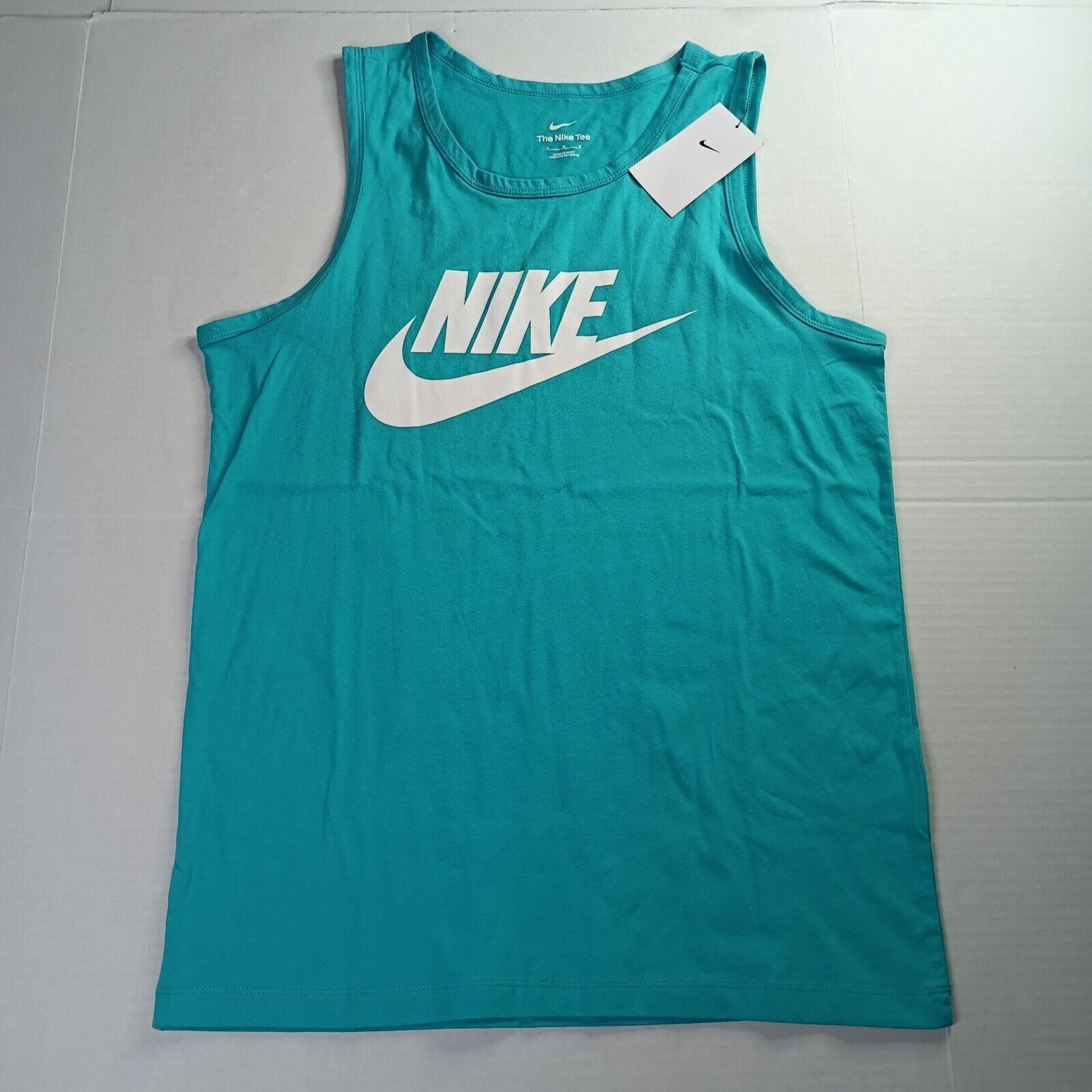 Nike Nike Sportswear Icon Futura Tank Top Men M Teal Green /White Size US M / EU 48-50 / 2 - 1 Thumbnail