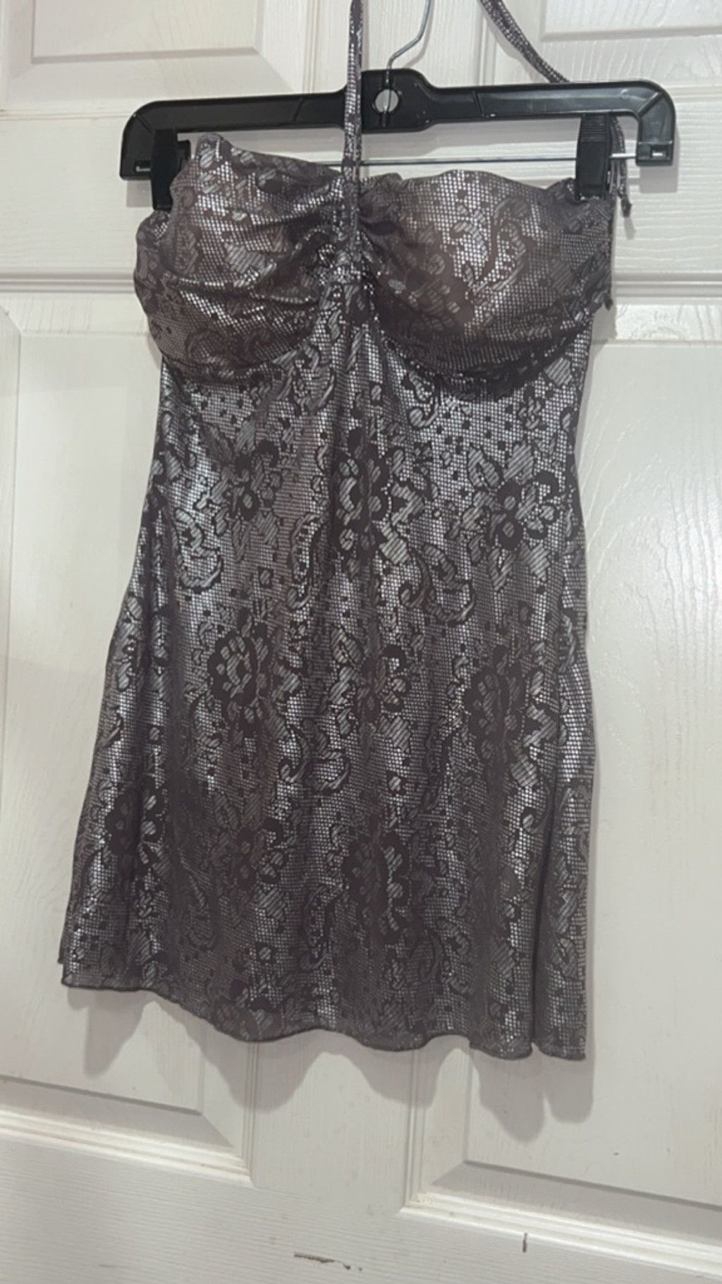 Other Women's Charlotte Russe Strapless top dark Silver Lace Size S / US 4 / IT 40 - 2 Thumbnail