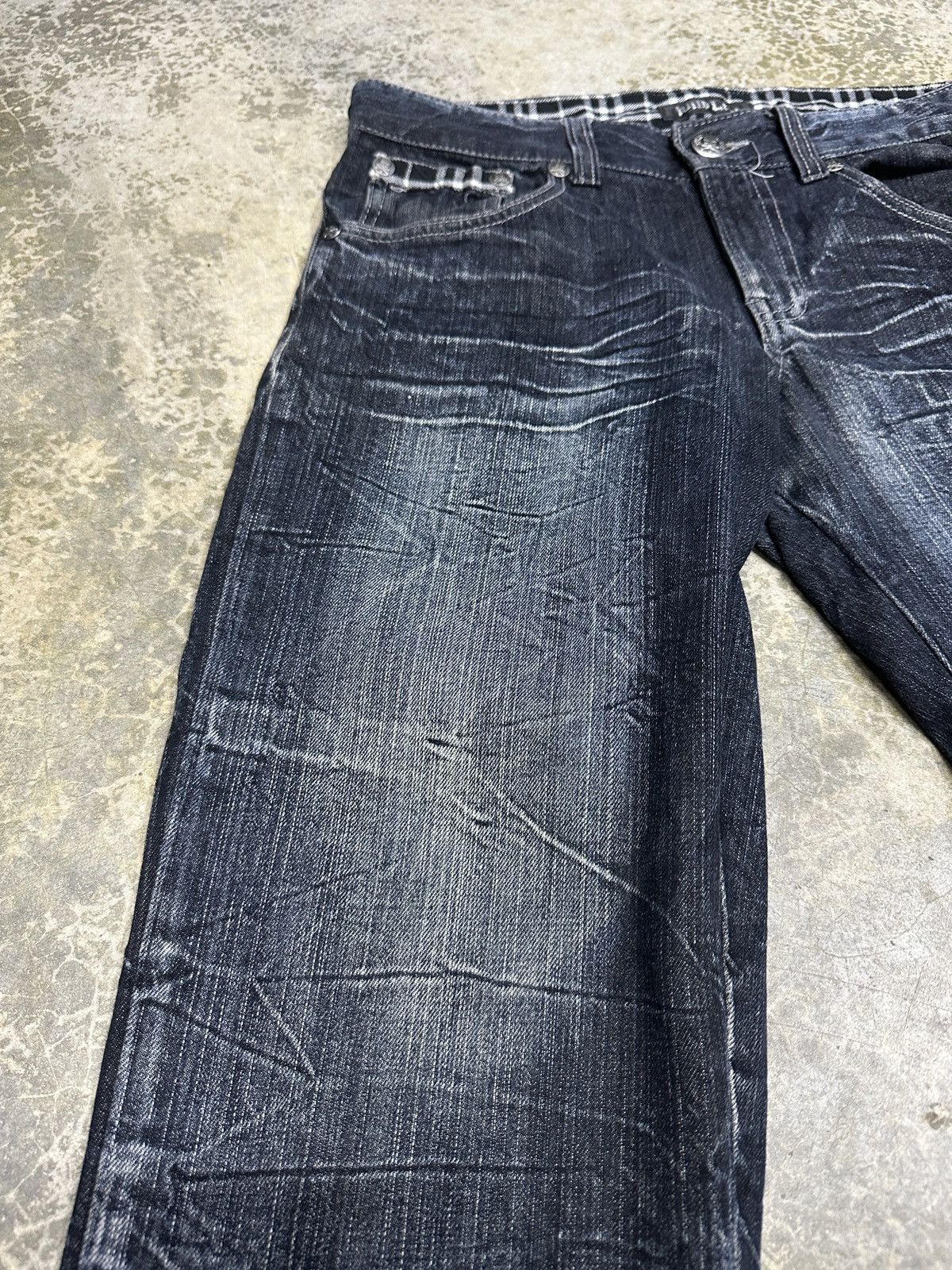 If Six Was Nine × Japanese Brand Vintage Wild Life Denim Clawmark Distressed Washed Jean Size US 33 - 7 Thumbnail