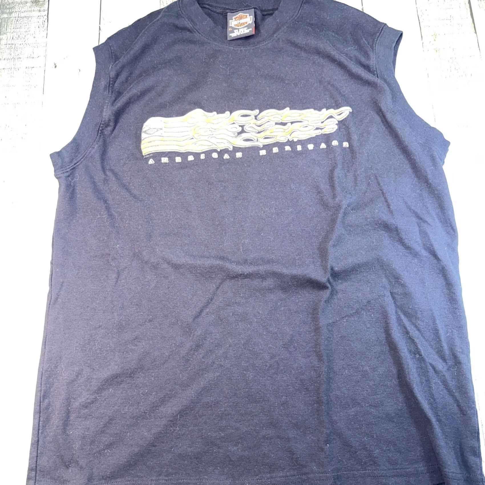Harley Davidson VINTAGE Harley-Davidson Muscle Tank Top Shirt Men XL Black 2004 Size US XL / EU 56 / 4 - 3 Thumbnail