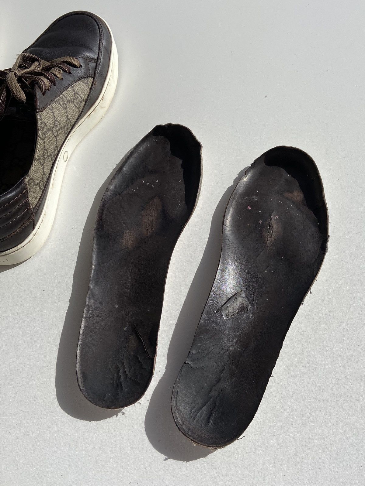 Gucci Gucci Sneakers Low Top Monogram GG Brown Leather US8 EUR-41 Size US 8 / EU 41 - 25 Thumbnail