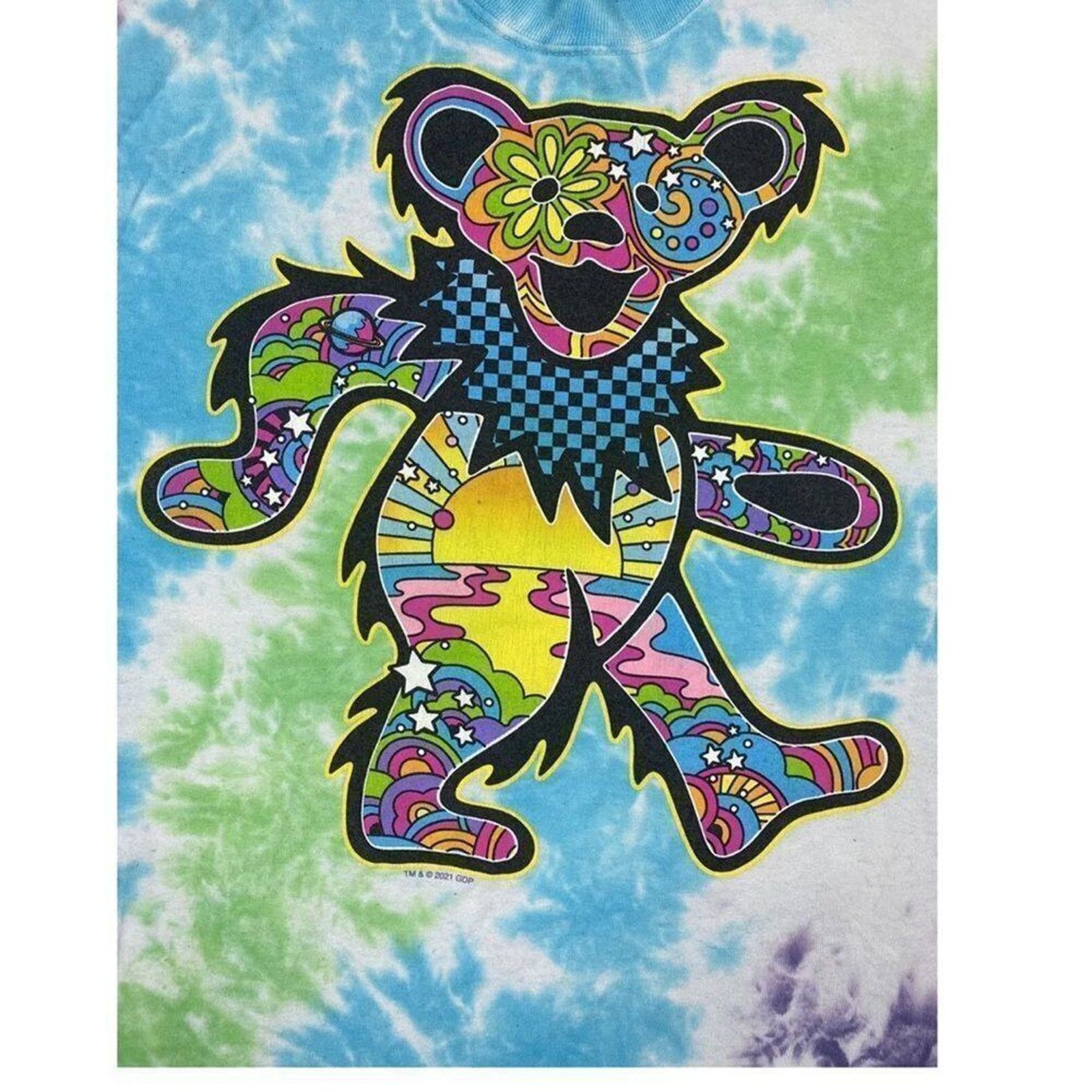 Liquid Blue LIQUID BLUE Grateful Dead Bear Psychedelic Sunrise Tee Size M / US 6-8 / IT 42-44 - 4 Thumbnail