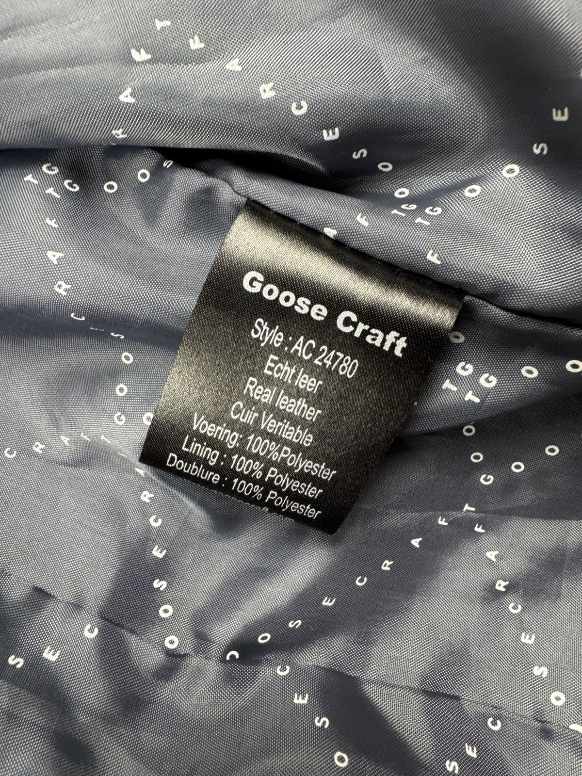 Designer × Vintage Vintage 90s Goose Craft real leather biker jacket boxy Size US XL / EU 56 / 4 - 18 Thumbnail