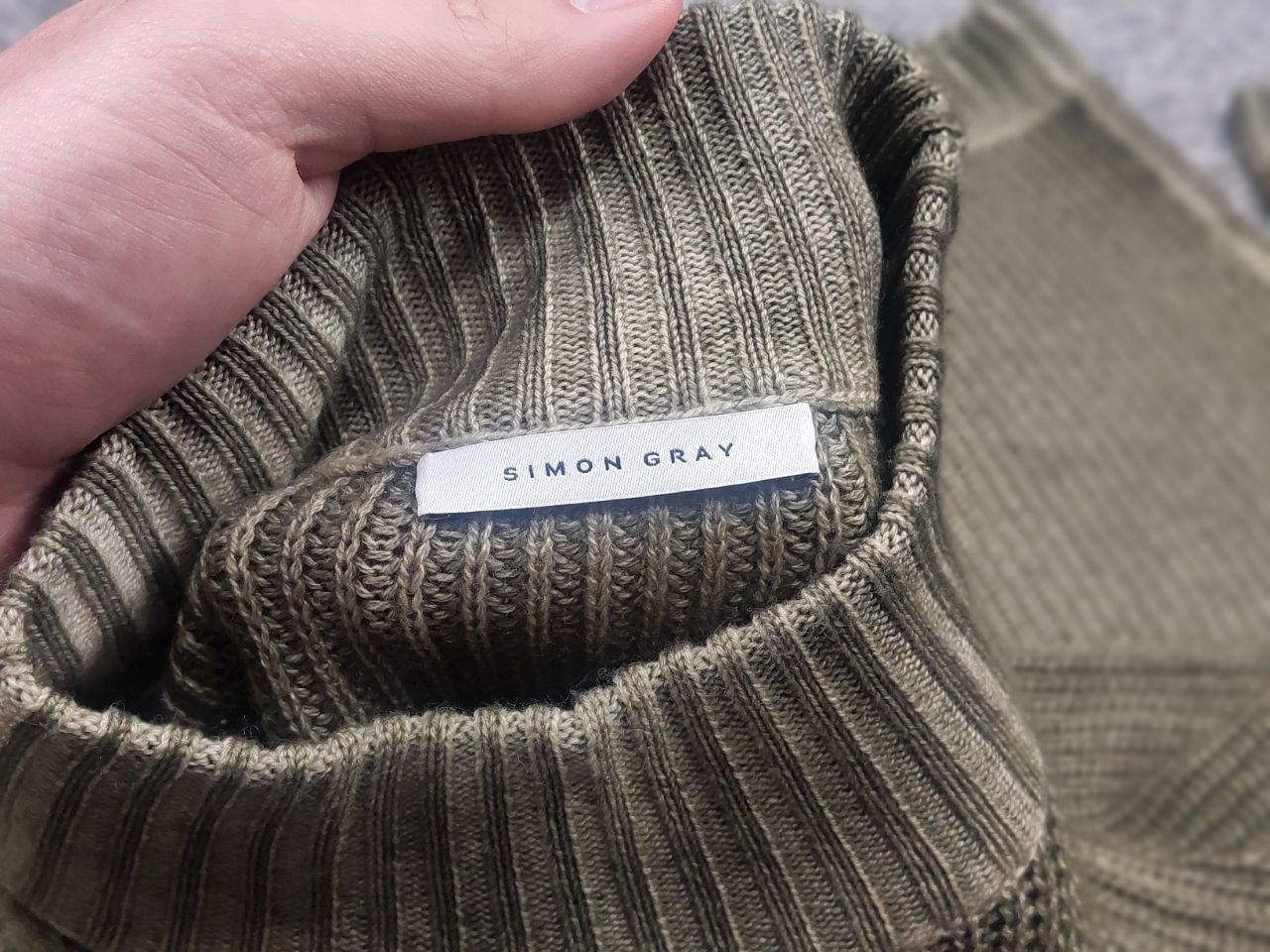 Vintage Simon Gray Cashmere wash Olive textured knit sweater Loro Size US S / EU 44-46 / 1 - 13 Thumbnail