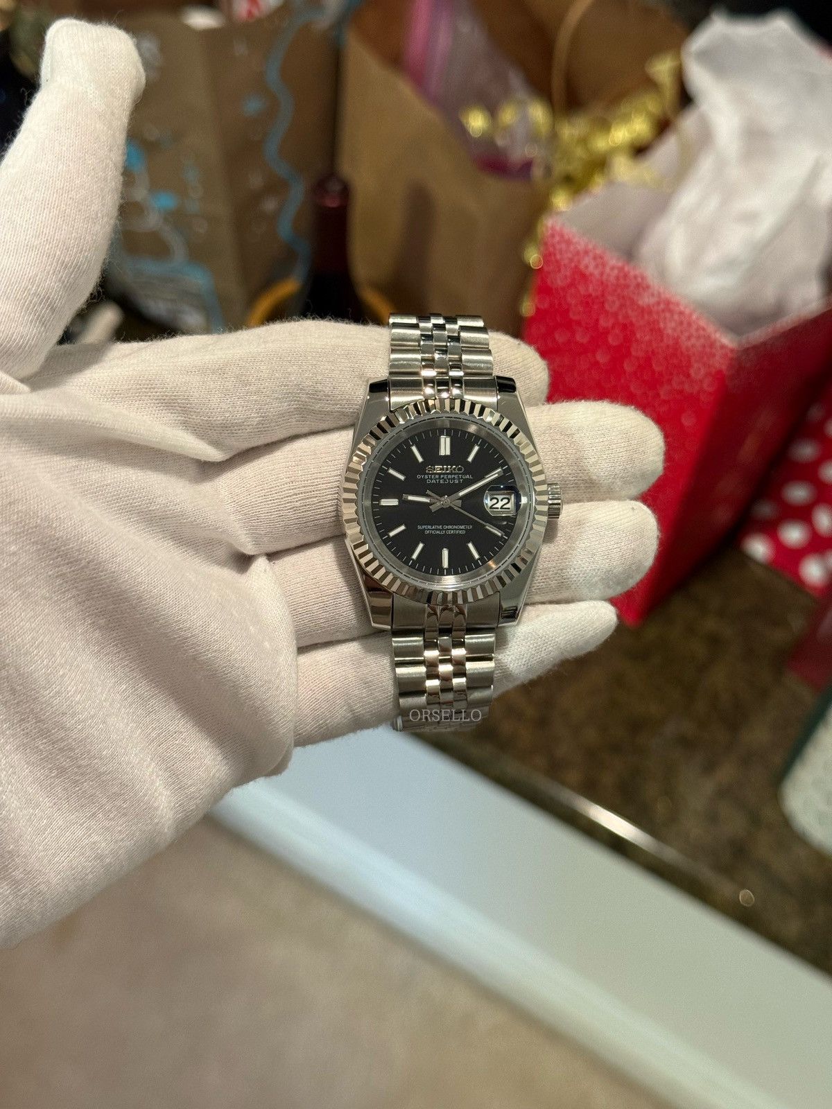 Seiko Seiko watch mod datejust black 39mm Size ONE SIZE - 2 Thumbnail