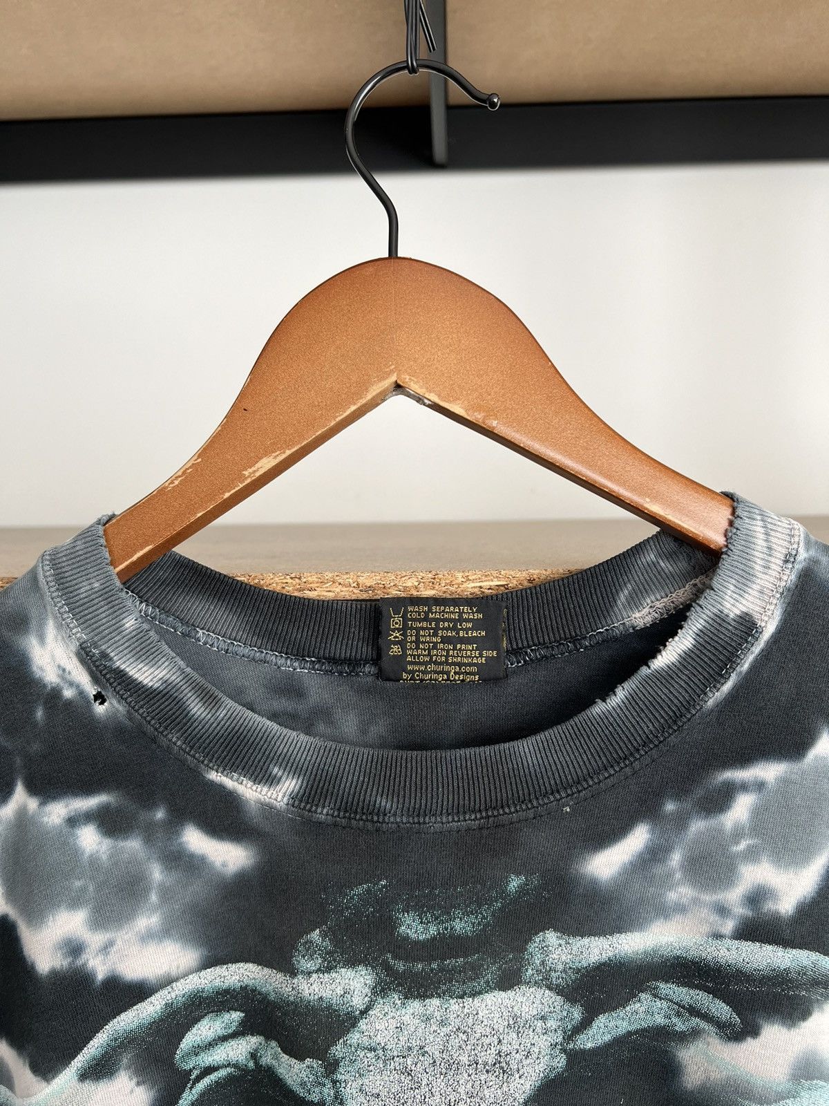 Vintage Vintage 90s Planet Earth Skeleton Ribs Tie Dye T-shirt Size US L / EU 52-54 / 3 - 12 Thumbnail