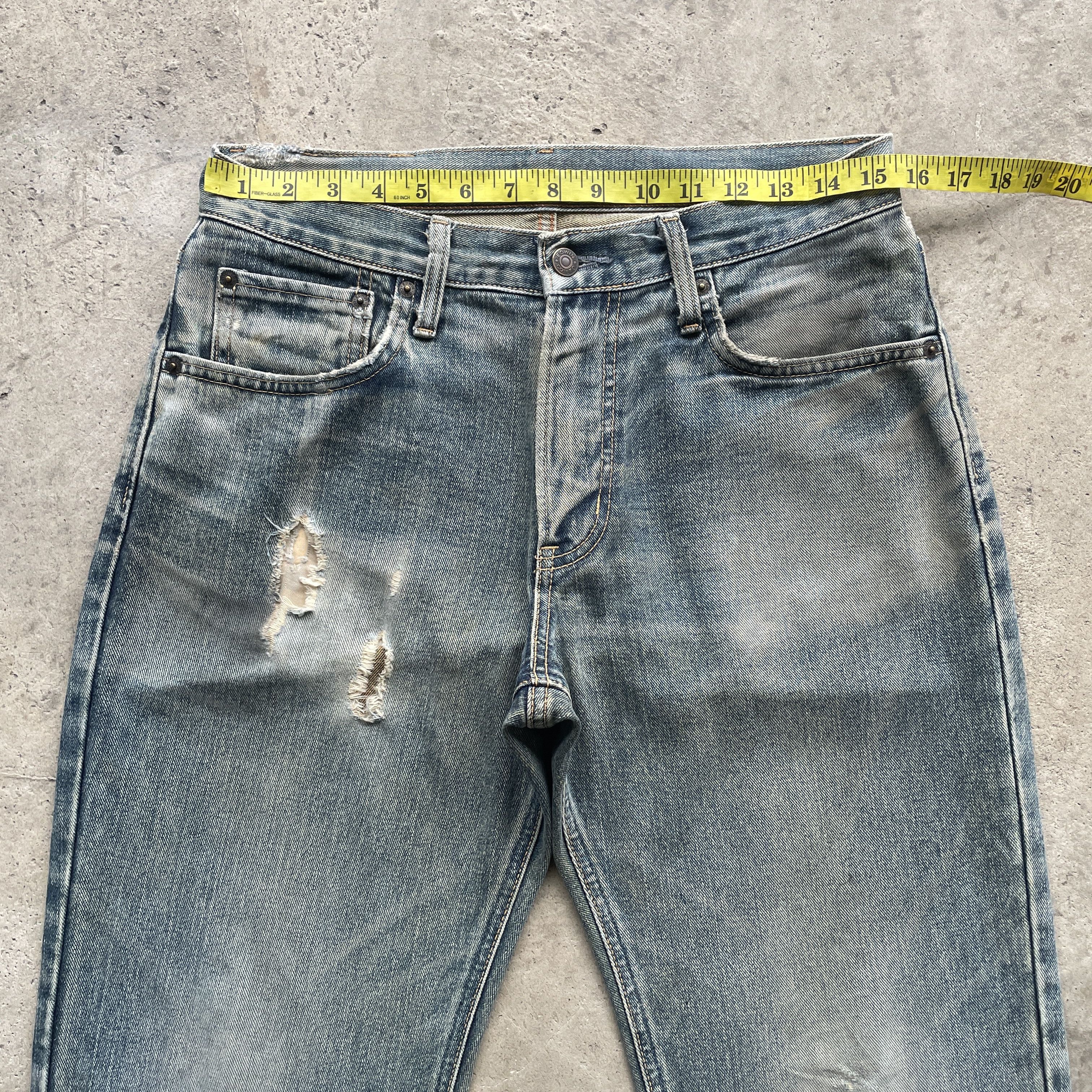 Edwin × Japanese Brand VINTAGE EDWIN 404 FADED DISTRESSED DENIM PANTS JEANS W31 Size US 31 - 5 Thumbnail