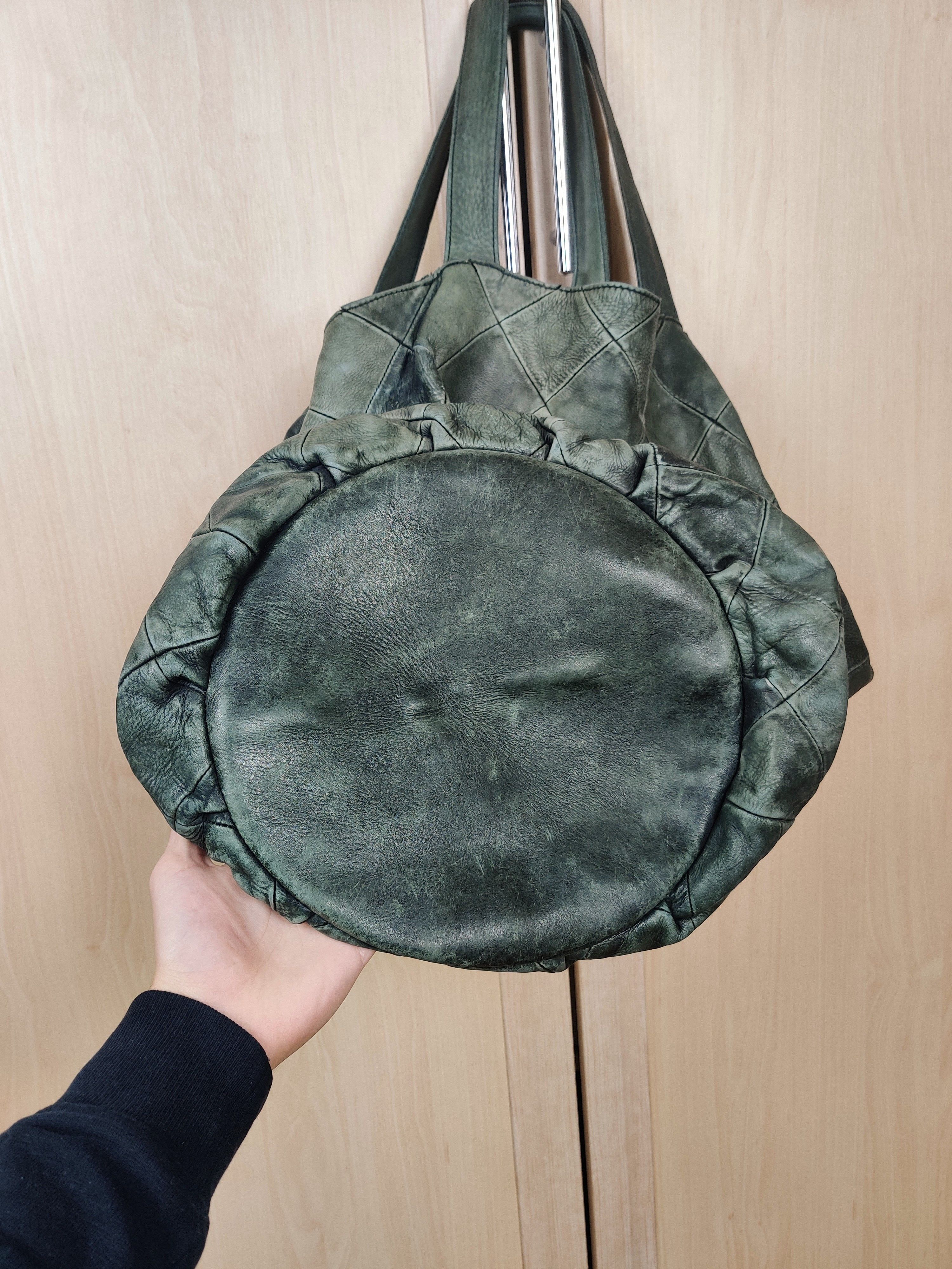 Vintage Vintage Fade Patina Leather Tote Bag Bottega Style Size ONE SIZE - 9 Thumbnail
