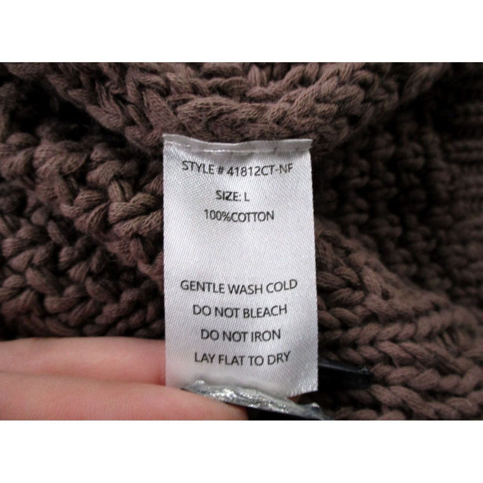 Vintage Neuflora Sweater Womens L Brown Oversized Relaxed Casual Cable Knit Fisherman Size L / US 10 / IT 46 - 7 Thumbnail