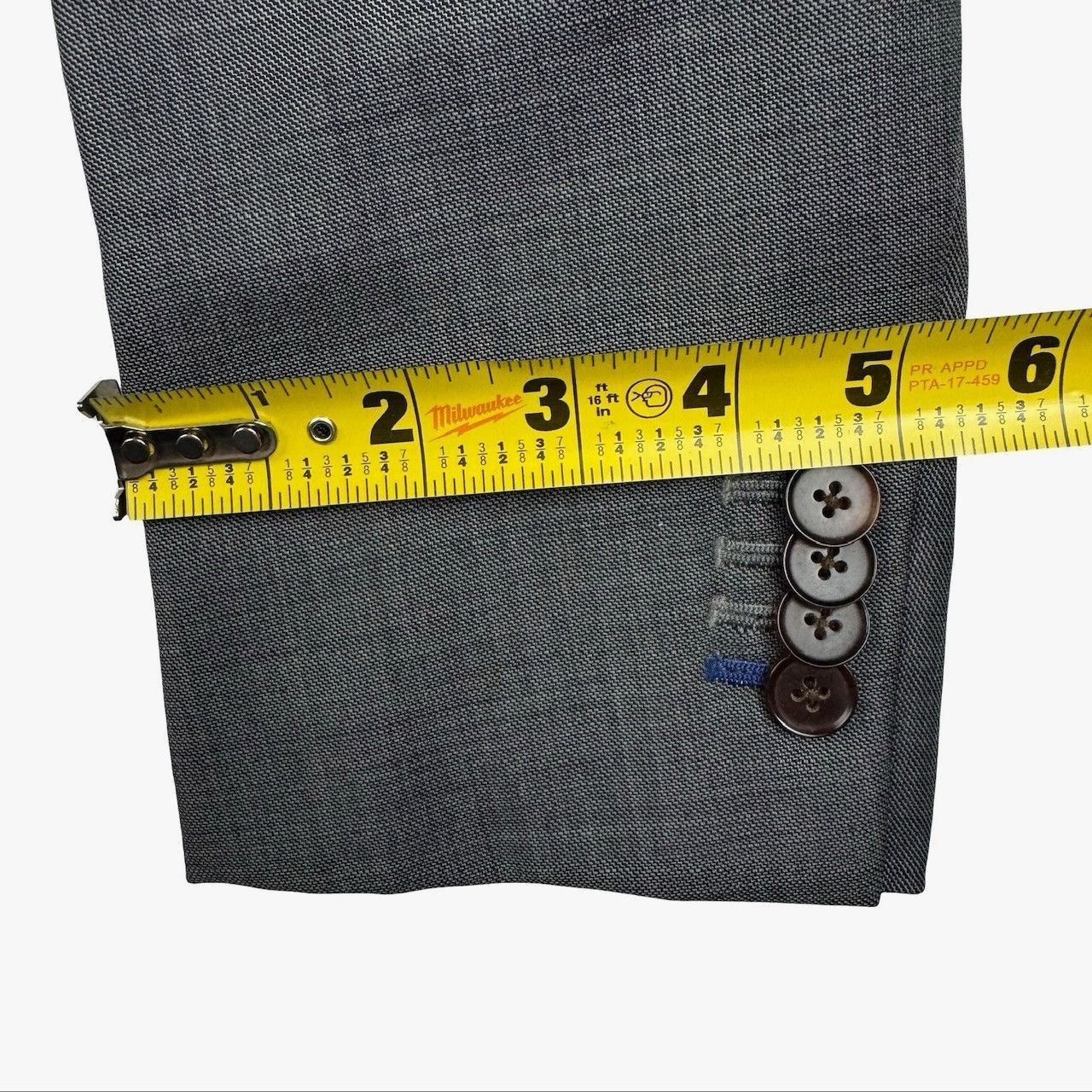 Other Black Lapel Men’s Bespoke Custom Slim 2-Button Blazer Gray • Size 36R - 10 Thumbnail