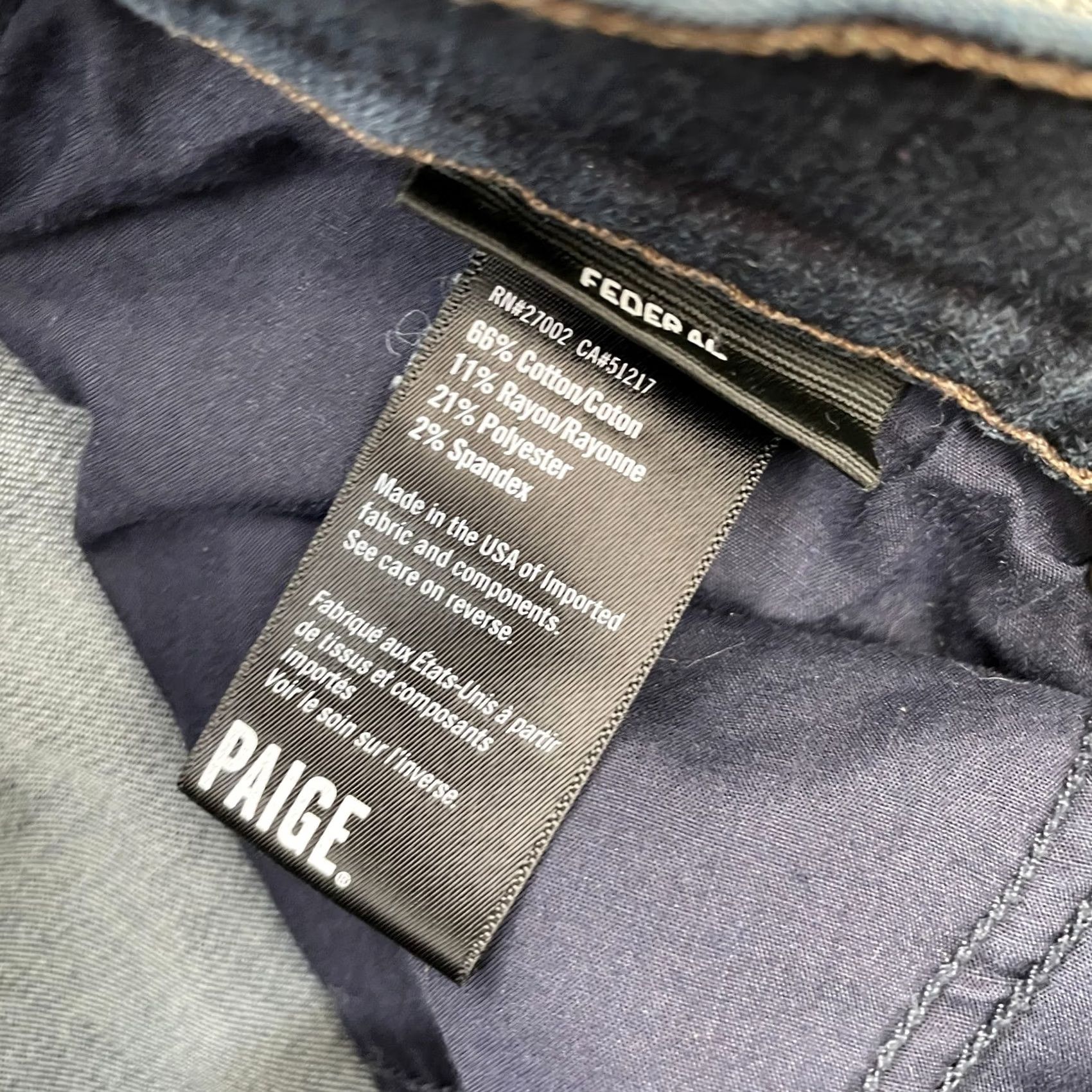 Paige Paige Jeans Womens 28 Blue Federal Slim Fit Straight Leg Denim Stretch Cotton Jeans Slim Straight 5-Pocket Size 28" / US 6 / IT 42 - 4 Thumbnail