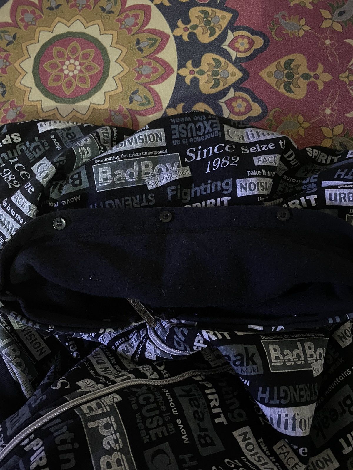 Japanese Brand × Vintage 🔥RARE🔥🔥BAD BOY Full Print Hoodie Size US XL / EU 56 / 4 - 3 Thumbnail